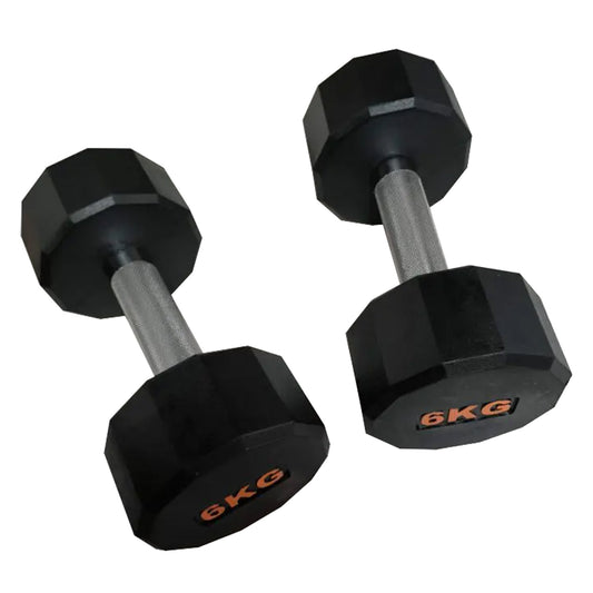 Anti-Roll Hex Dumbbells, Durable Rubber Finish & Knurled Handles – Strength & Conditioning Tools for Home Gym Fitness