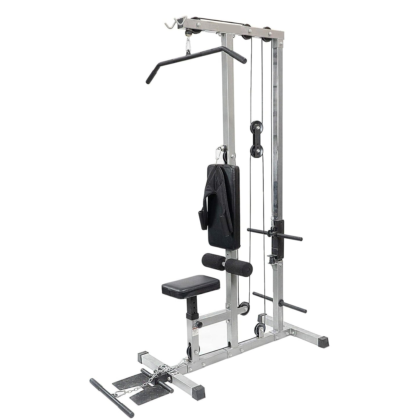 Upgrade Your Home Workouts with LAT Pulldown Machine – High & Low Pulley Cable Station, Adjustable Seat | 197x108x140cm | 100kg Capacity