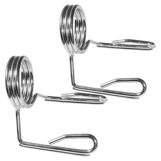 Heavy-Duty Olympic 2" Spring Collars (Pair) – Secure Chrome-Plated Barbell Clips for 50mm Olympic Bars | Easy Locking & Quick Transitions for Safe Lifting
