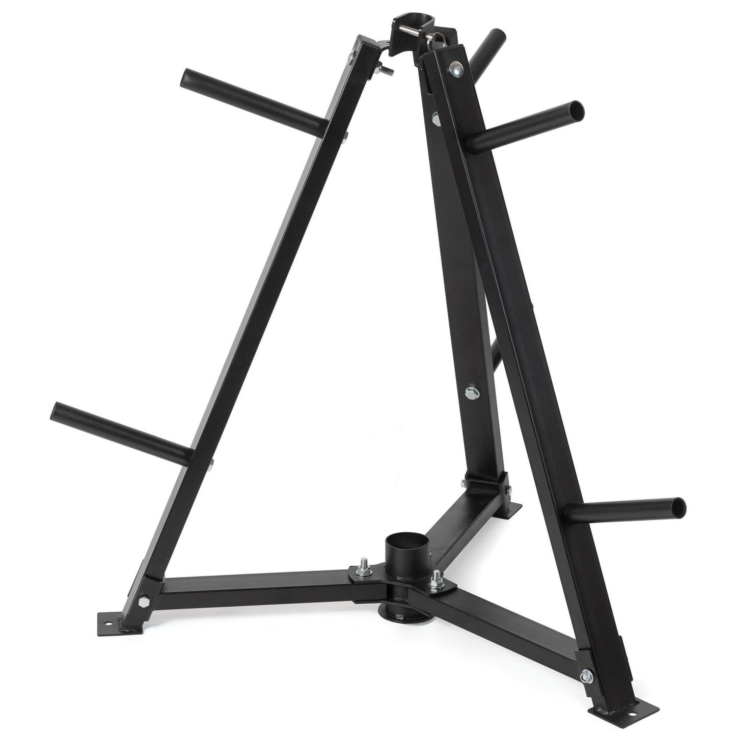 Vertical Weight Plate & Barbell Storage Rack – 300kg Capacity | Heavy-Duty Steel Frame, 6 Clamps for Secure Hold | Space-Saving Gym Stand for Plates & Dumbbells
