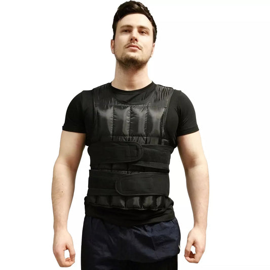 Customizable Weighted Vest with 38 Removable Bags – Adjustable Load 10KG, 15KG & 20KG for Running, Cardio & Strength Training, Comfortable Black Vest with Secure Fit