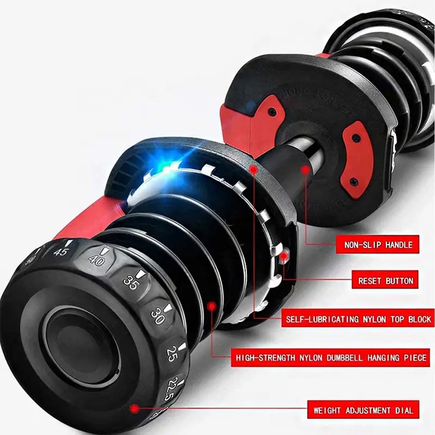 Smart Dial Adjustable Dumbbell Set 24 kg | 15-in-1 Space-Saving Weights with Optional Bench & Stand for Home Gym Workouts