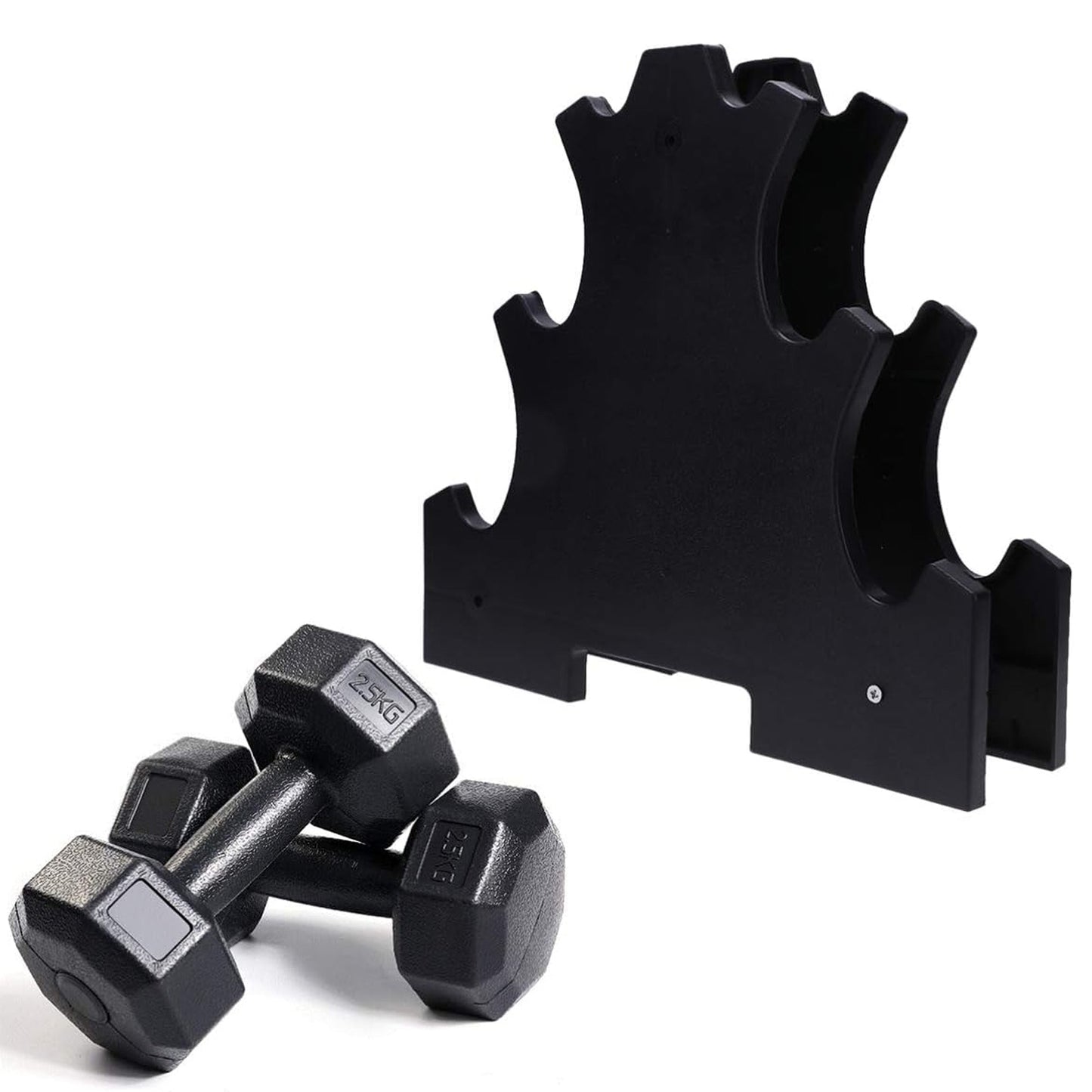Upgrade Your Gym with Neoprene Dumbbell Tree Rack – 3 & 5 Tier Vertical Weights Stand | Compact Steel Holder for Home & Studio | Optional Dumbbell Set