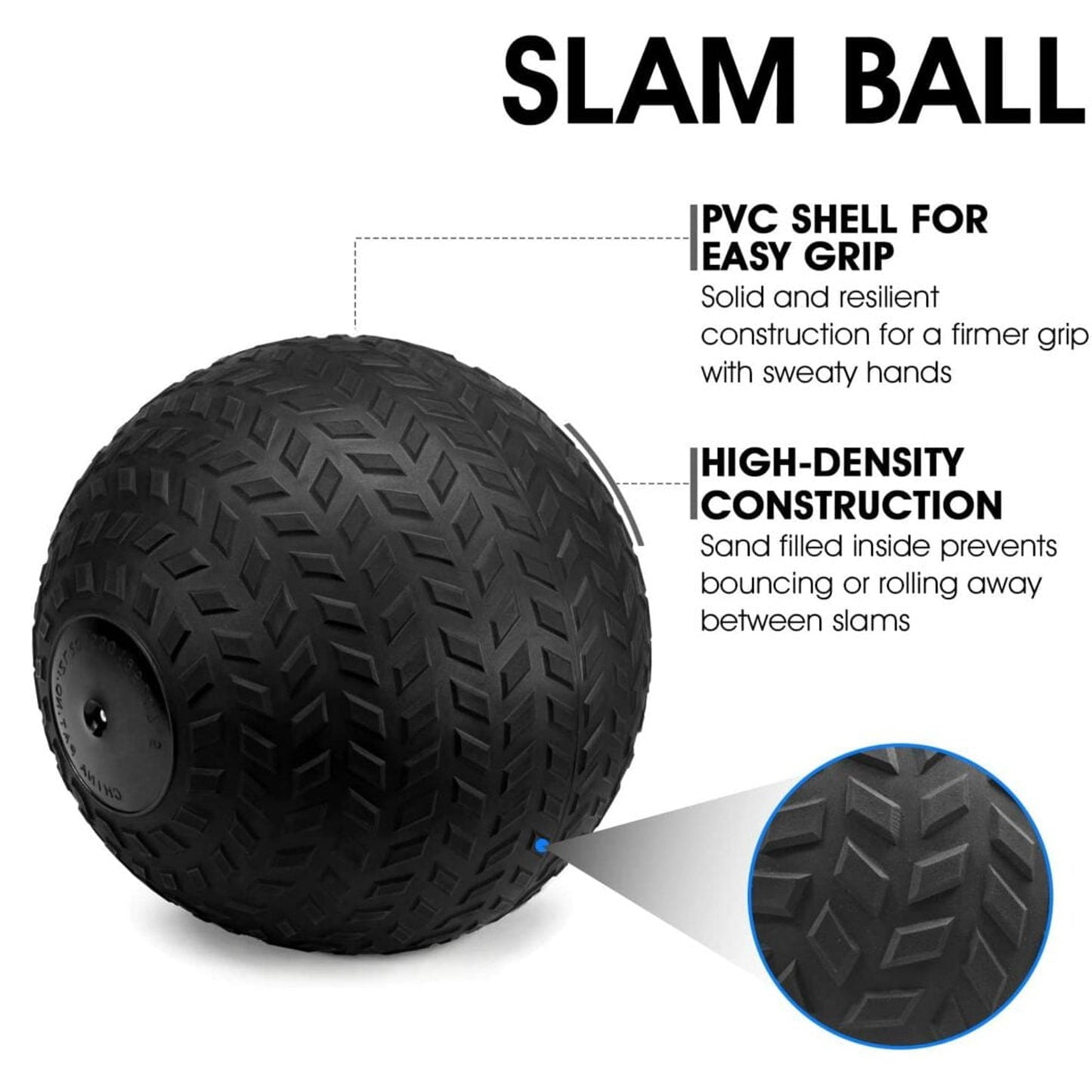 High-Impact Slam Balls 3KG–25KG – Treaded No-Bounce Rubber Power Balls for Strength, Core & Conditioning Workouts – Ideal for HIIT, CrossFit, Home & Gym Use