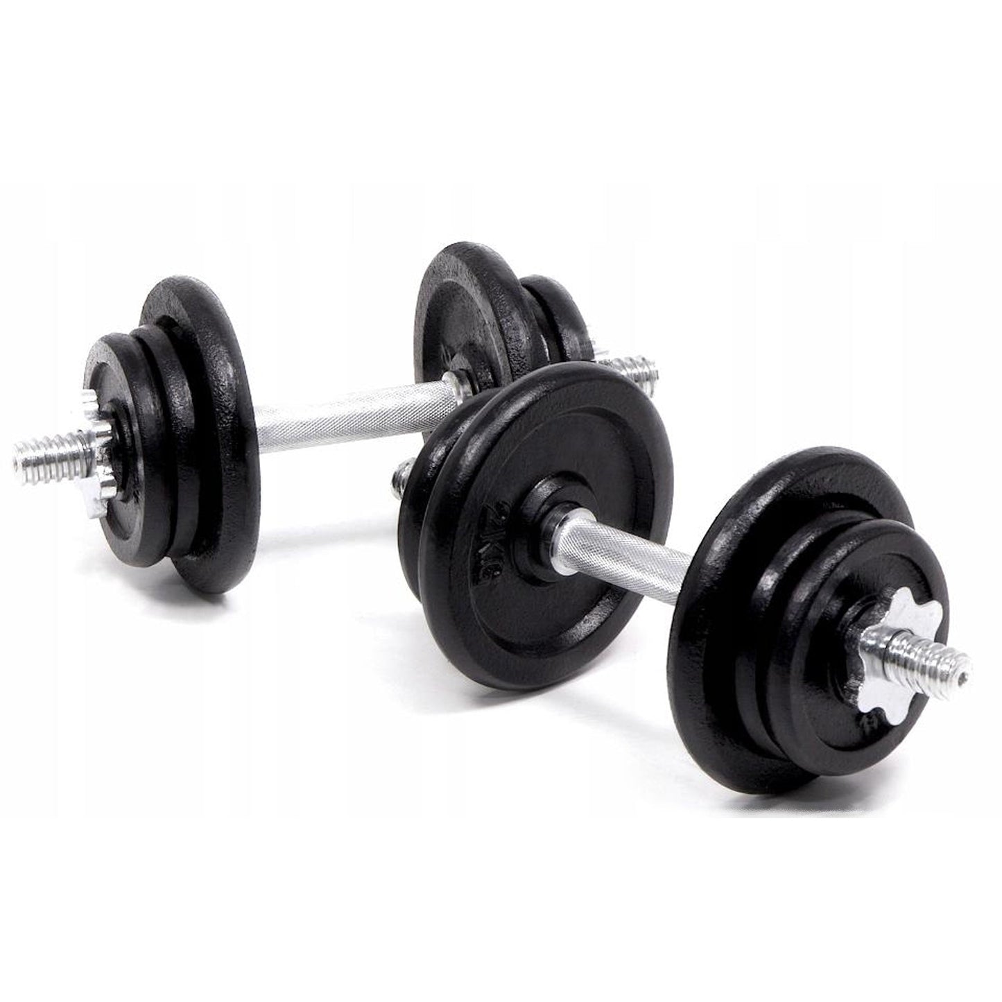 All-in-One 65kg Adjustable Dumbbell & Cast Iron Barbell Set , Knurled Grips, 2-in-1 Home Strength Kit for Compact Gym Spaces