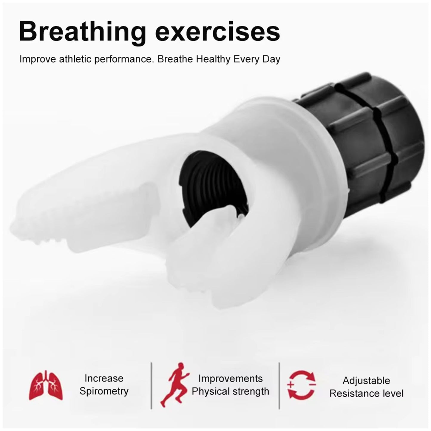 Portable Lung Trainer for Enhanced Breathing -- Boost Stamina, Endurance & Respiratory Health with Breath Trainer | Adjustable Resistance for Athletes, Singers, & Recovery Use