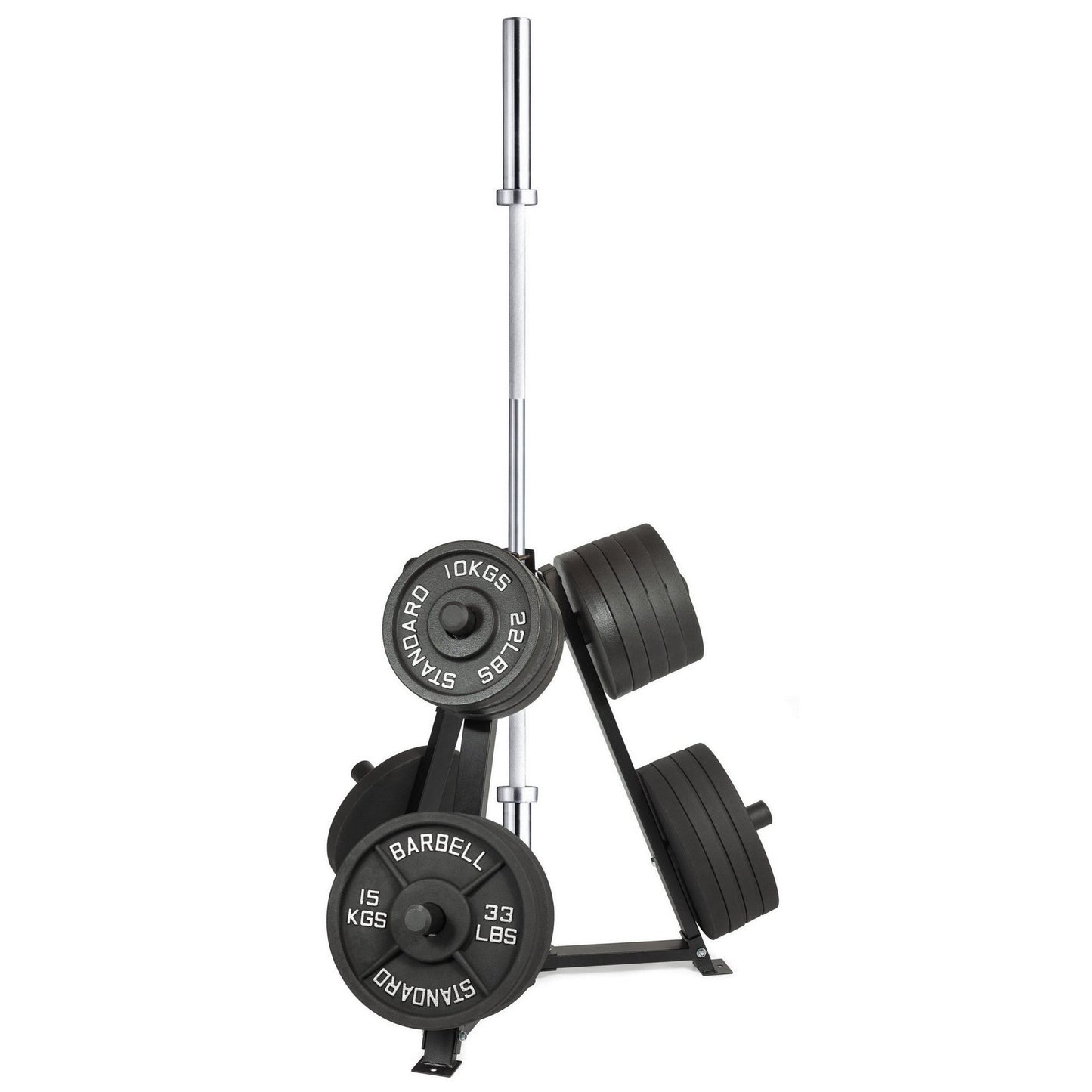 Vertical Weight Plate & Barbell Storage Rack – 300kg Capacity | Heavy-Duty Steel Frame, 6 Clamps for Secure Hold | Space-Saving Gym Stand for Plates & Dumbbells
