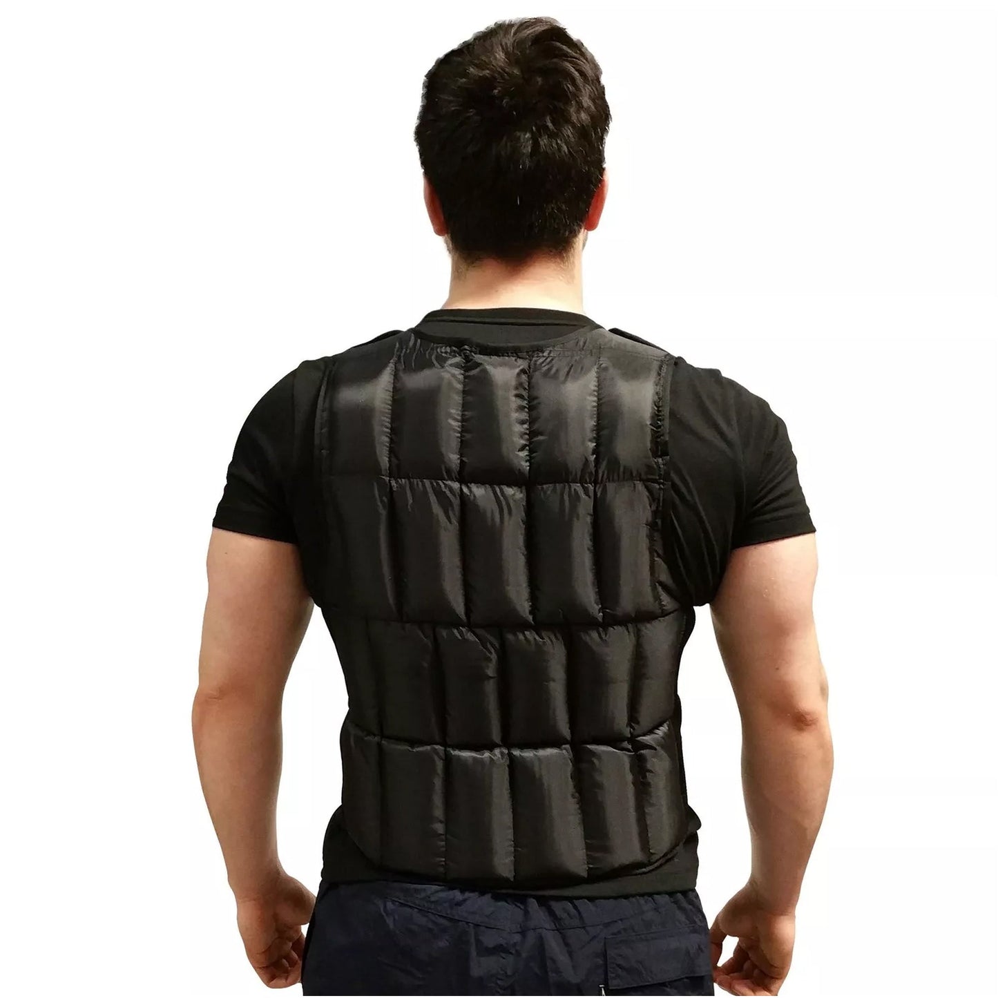 Customizable Weighted Vest with 38 Removable Bags – Adjustable Load 10KG, 15KG & 20KG for Running, Cardio & Strength Training, Comfortable Black Vest with Secure Fit