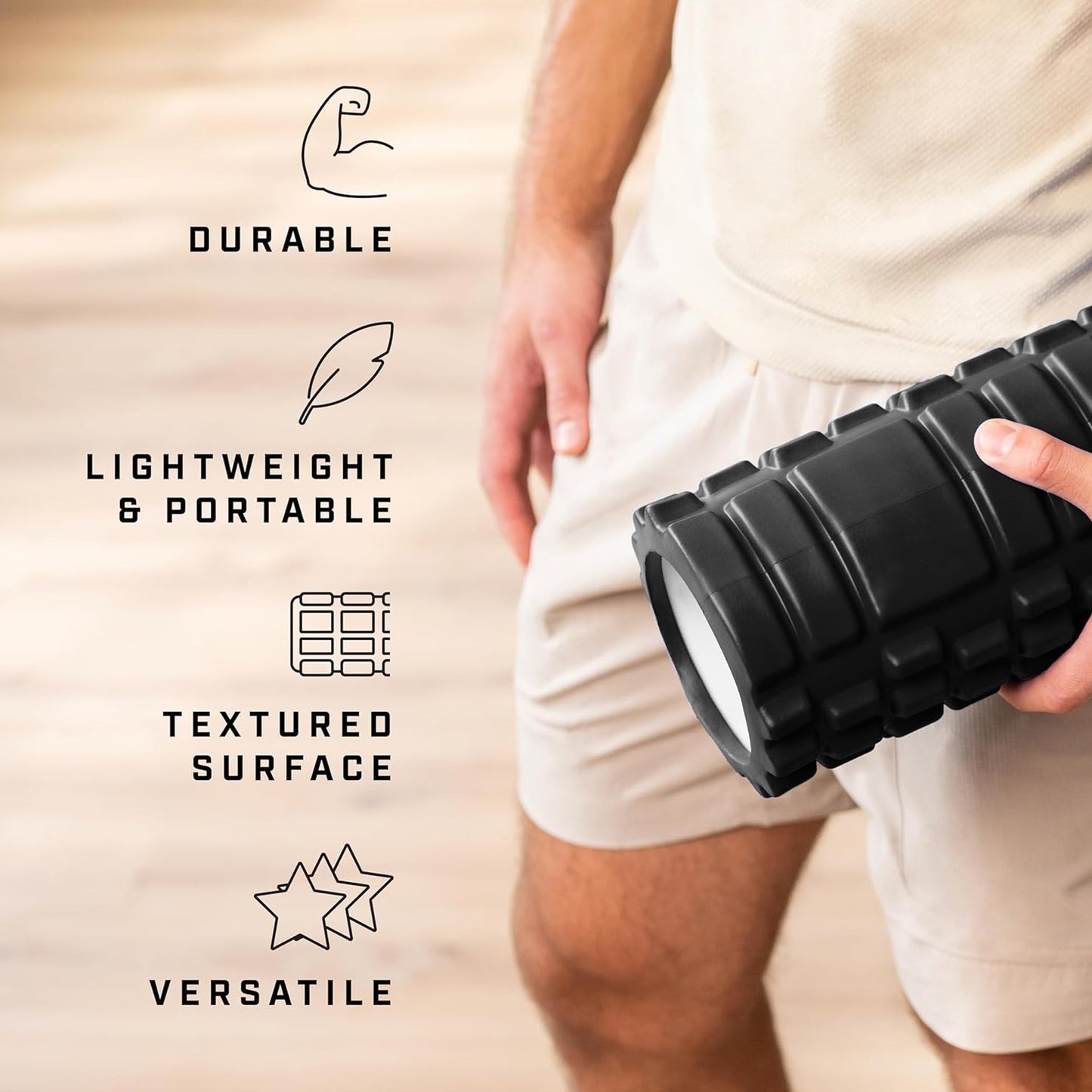 EVA Foam Massage Roller – Lightweight Grid Roller for Deep Tissue Relief, Flexibility Boost & Muscle Recovery | Sizes: 30cm, 45cm, 60cm | Ideal for All Fitness Levels