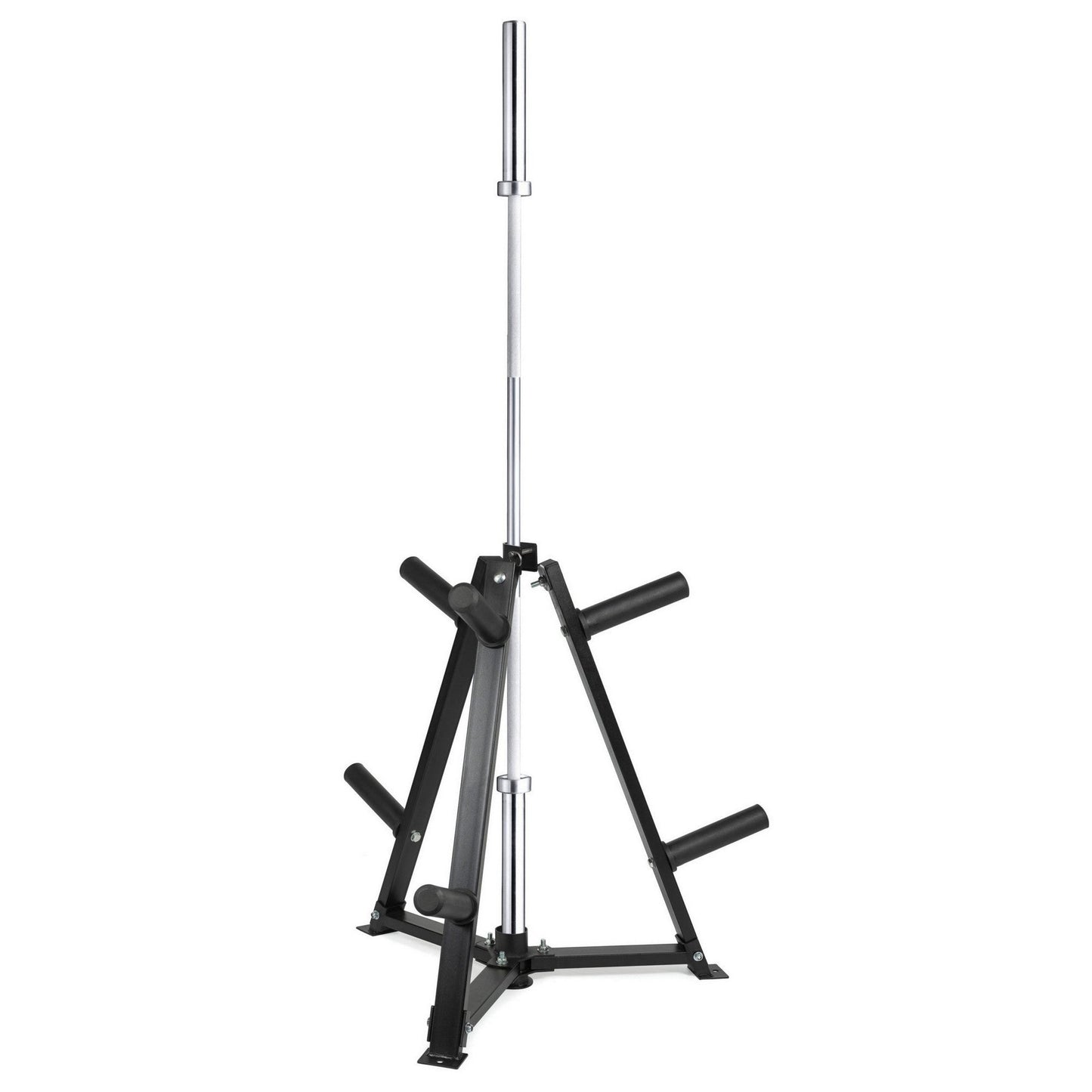 Vertical Weight Plate & Barbell Storage Rack – 300kg Capacity | Heavy-Duty Steel Frame, 6 Clamps for Secure Hold | Space-Saving Gym Stand for Plates & Dumbbells
