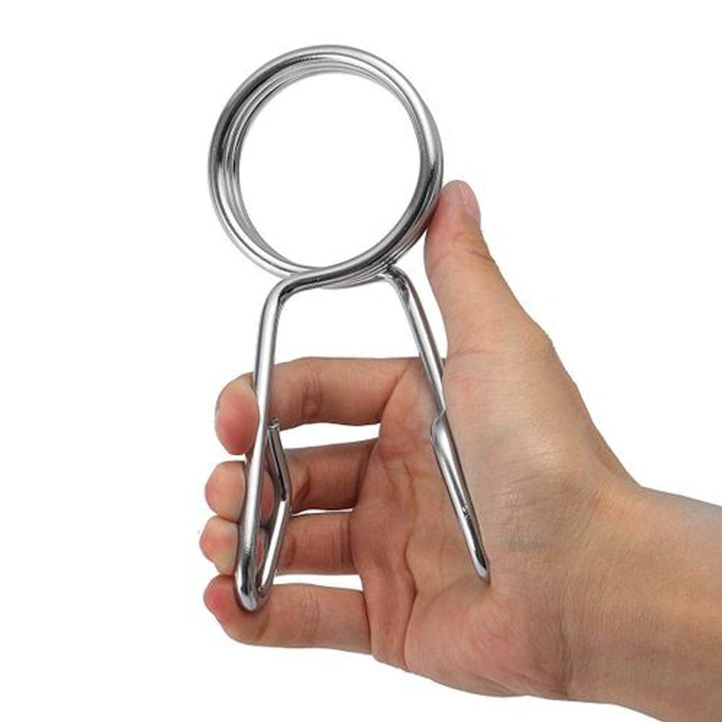 Heavy-Duty Olympic 2" Spring Collars (Pair) – Secure Chrome-Plated Barbell Clips for 50mm Olympic Bars | Easy Locking & Quick Transitions for Safe Lifting