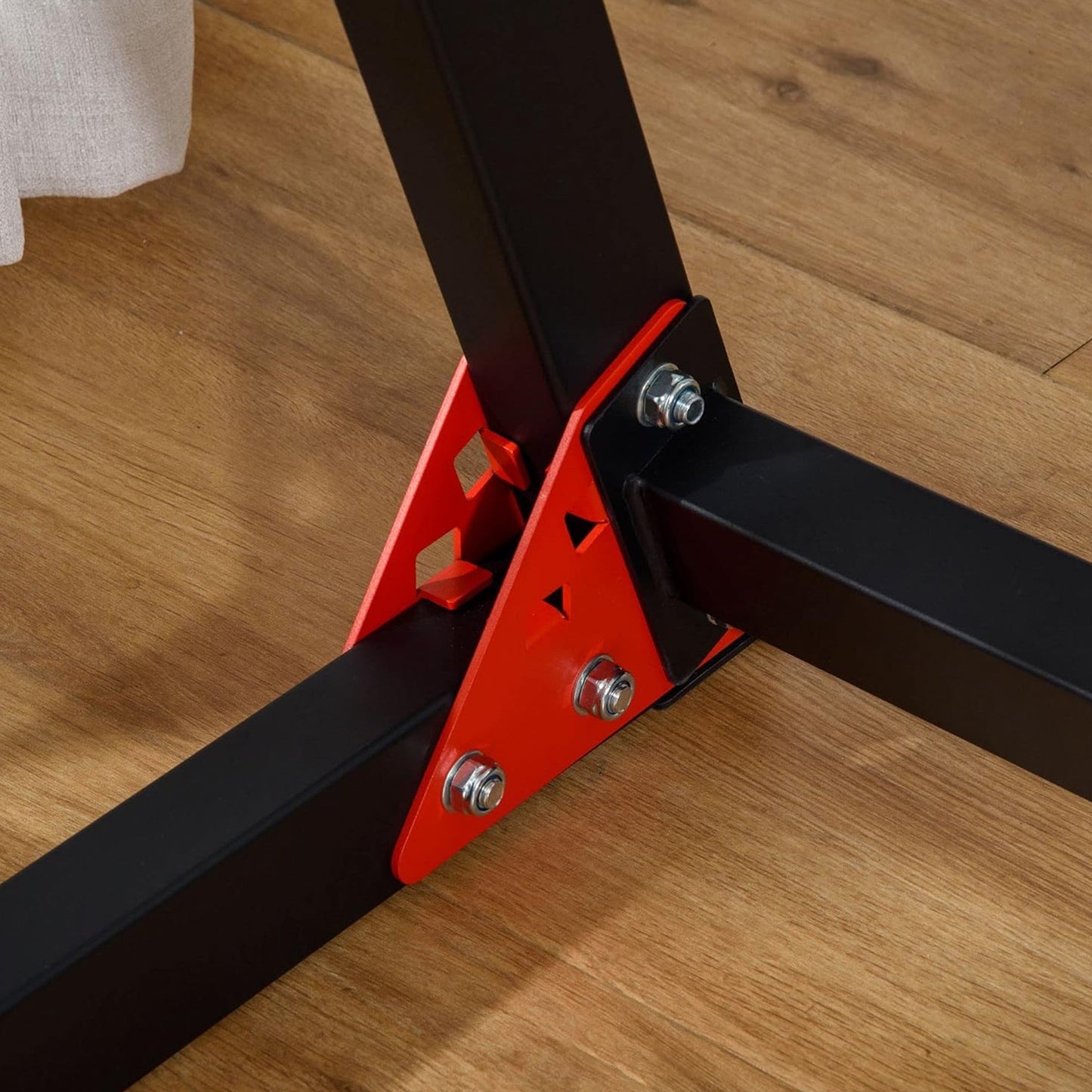 Heavy-Duty Dip Station for Upper Body Workouts – Compact Steel Stand for Dips, Leg Raises & Calisthenics | 200kg Capacity | Red & Black Home Gym Equipment