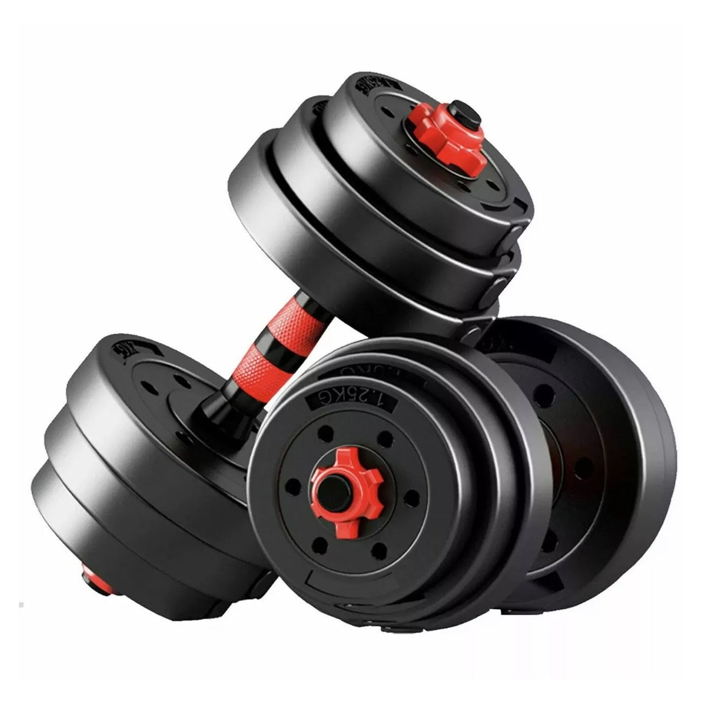 Adjustable Vinyl‑Coated Dumbbell & Barbell Set – 20 kg/25 kg/30 kg, 2‑in‑1 Strength Kit for Home Gym Workout