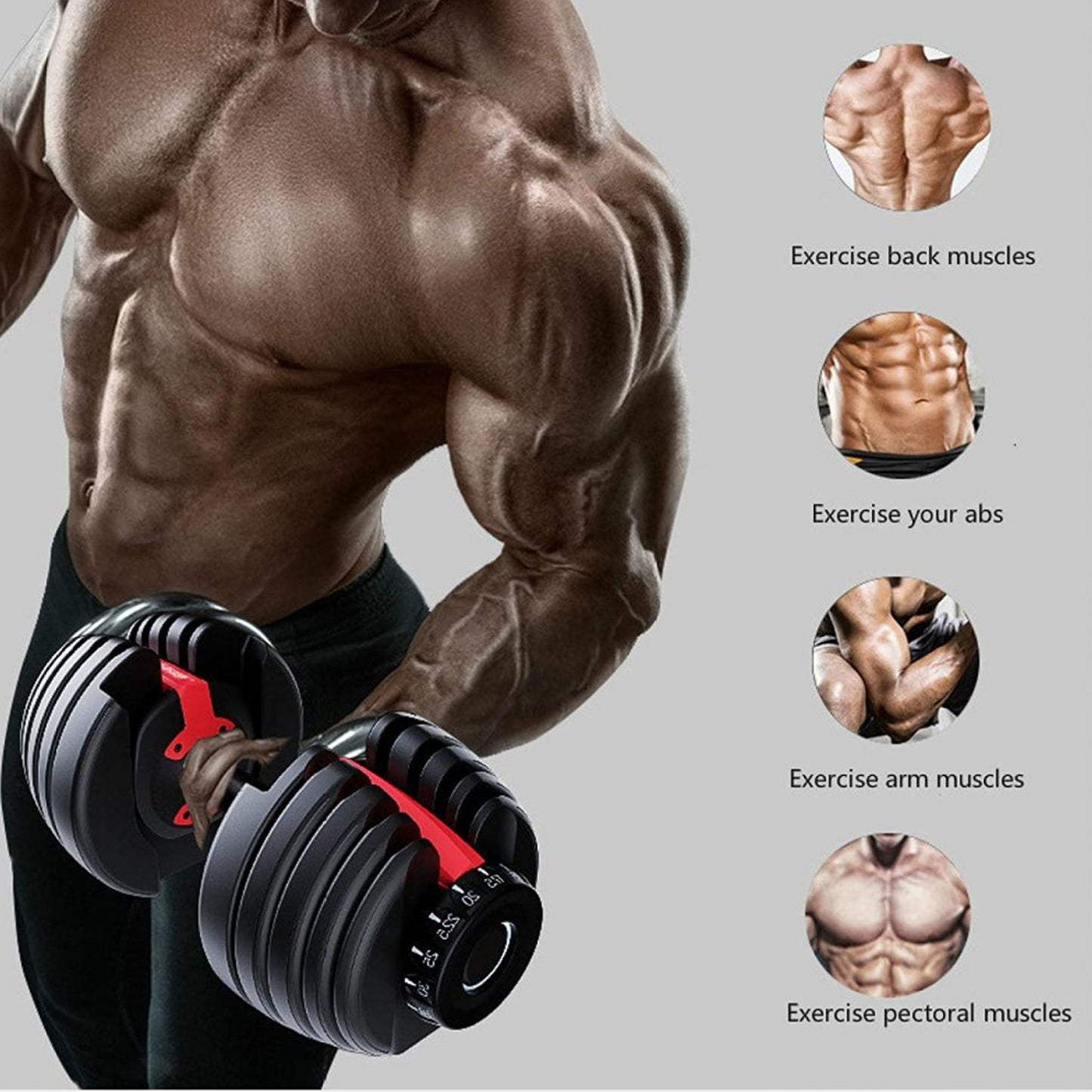 Smart Dial Adjustable Dumbbell Set 24 kg | 15-in-1 Space-Saving Weights with Optional Bench & Stand for Home Gym Workouts