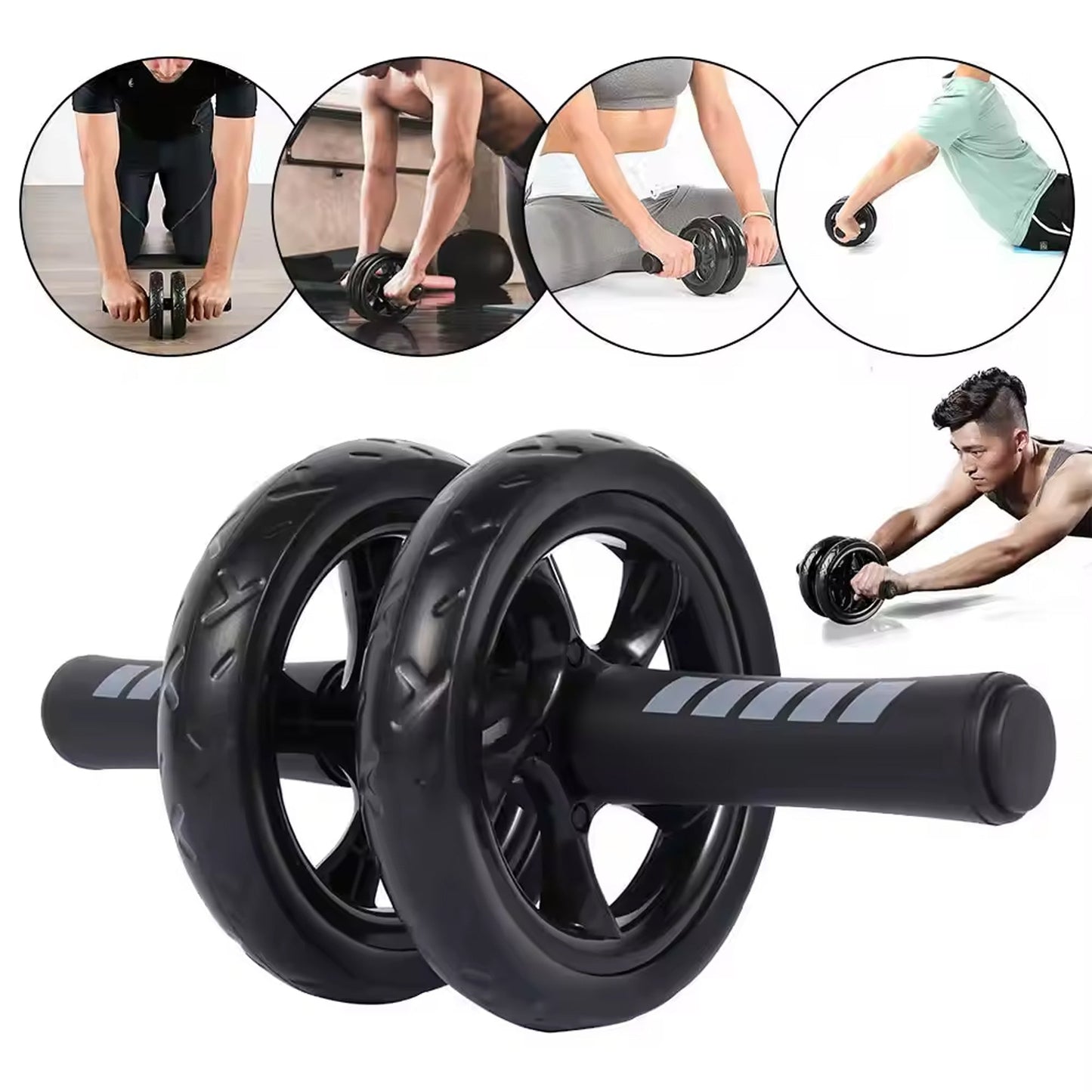 Double-Wheel Ab Roller with Thick Knee Pad | 3.2-Inch Core Trainer for Abs, Arms & Shoulders | 500lbs Capacity | Home & Gym Workout Equipment for All Levels
