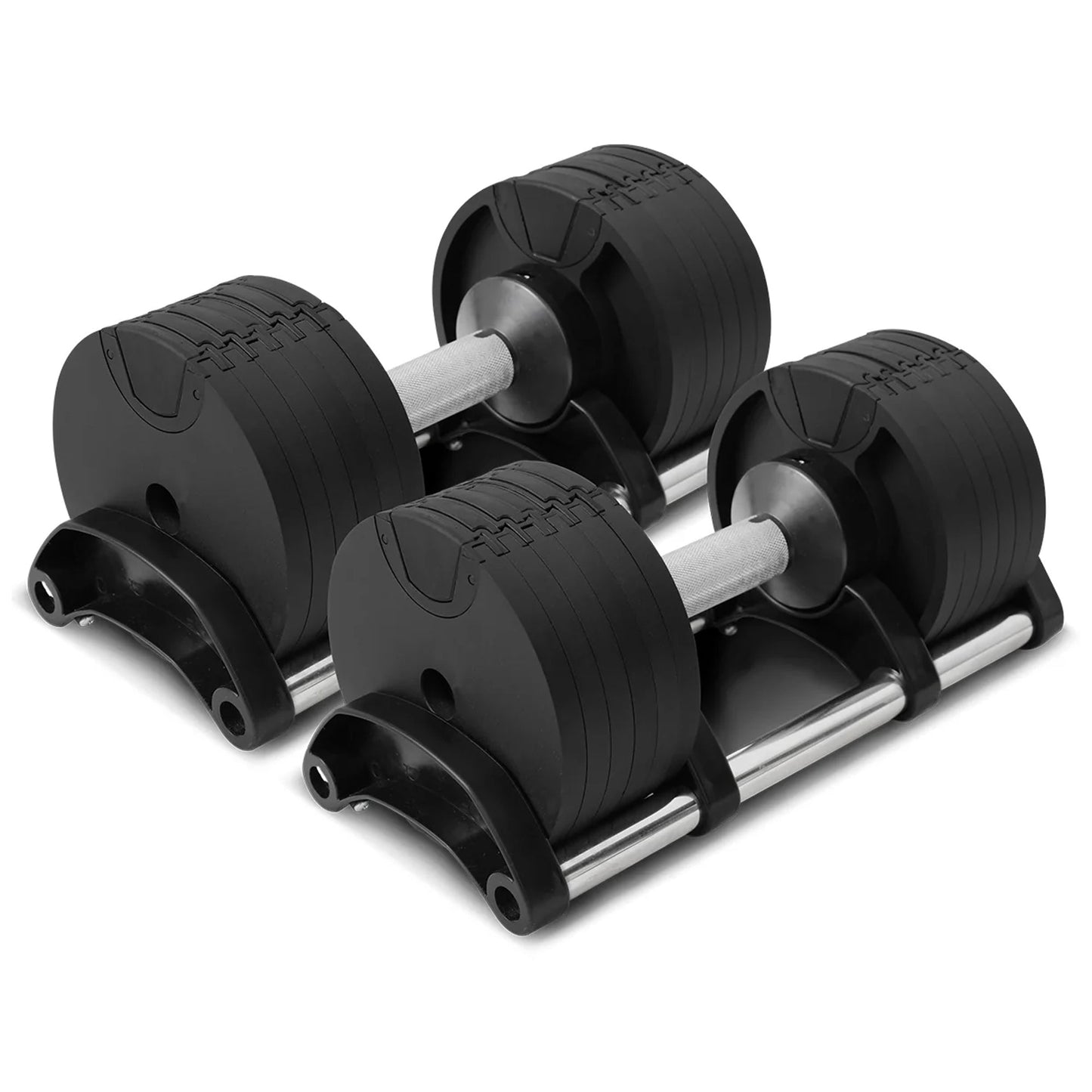Smooth Dial Adjustable Round Dumbbells – Steel Build, Anti‑Slip Handle, 24–45 kg Free Weights for Home Gym Strength Training in Compact Spaces