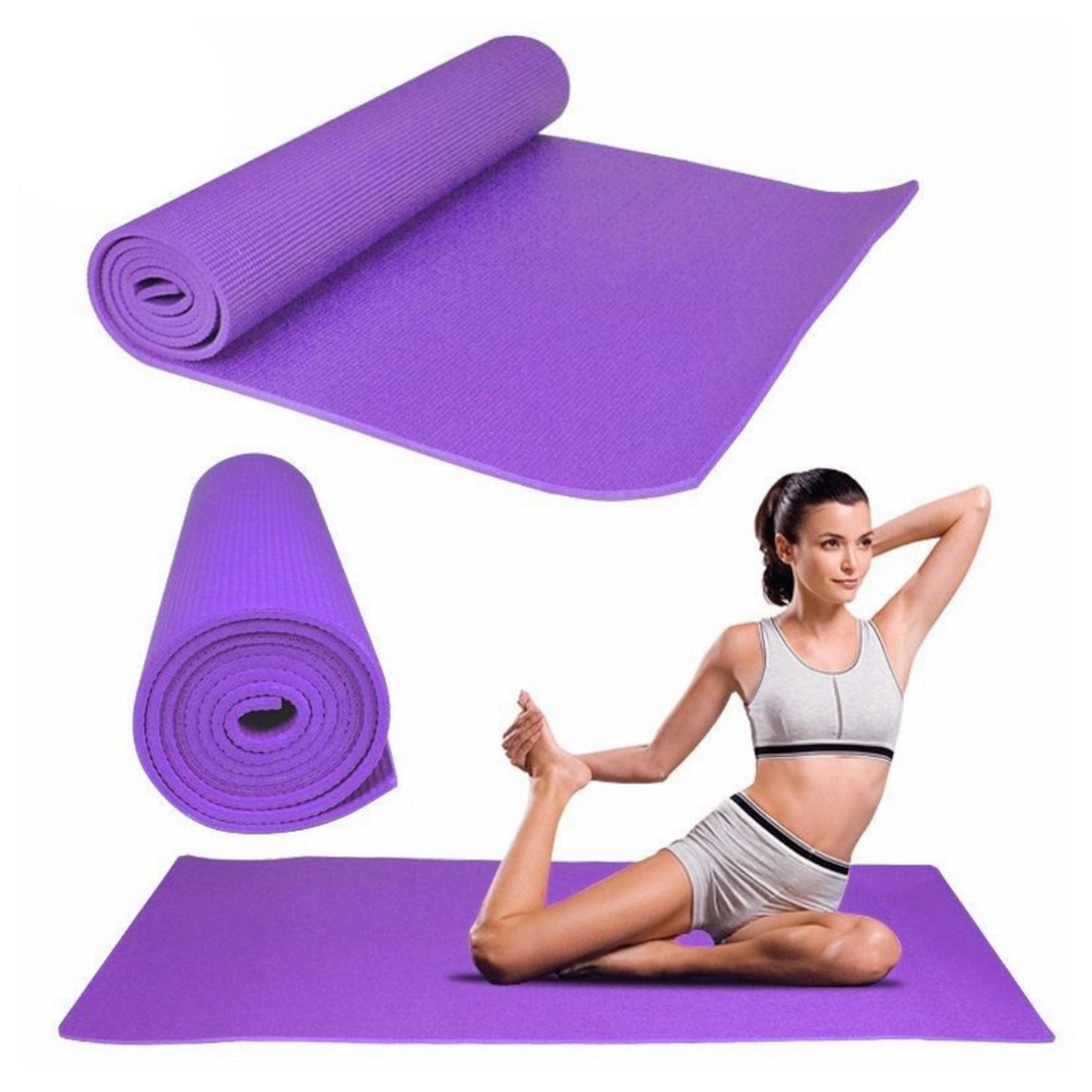 Extra Thick 15mm NBR Foam Yoga Mat with Anti-Slip Grip – Large Eco-Friendly Workout Mat for Yoga, Pilates, HIIT & Gym | Free Carry Strap | Men & Women