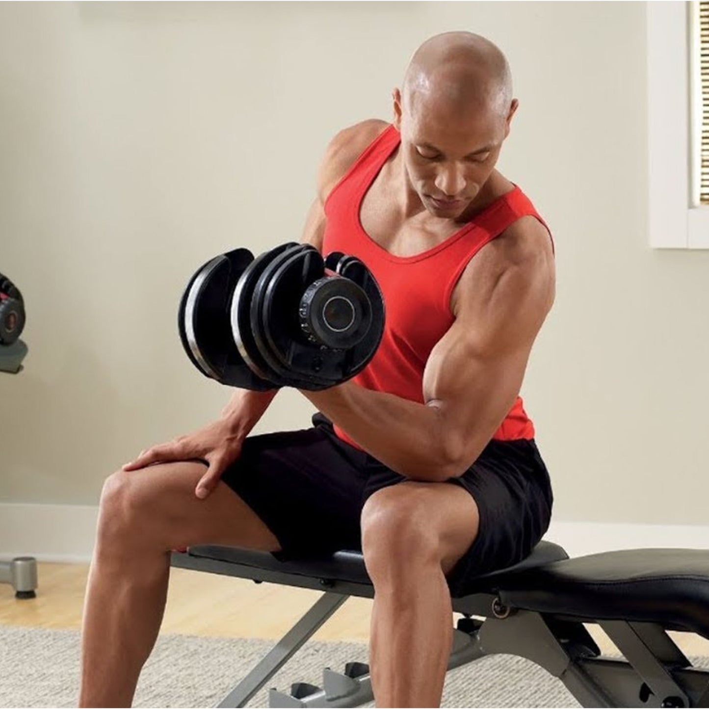 Smart Dial Adjustable Dumbbell Set 24 kg | 15-in-1 Space-Saving Weights with Optional Bench & Stand for Home Gym Workouts