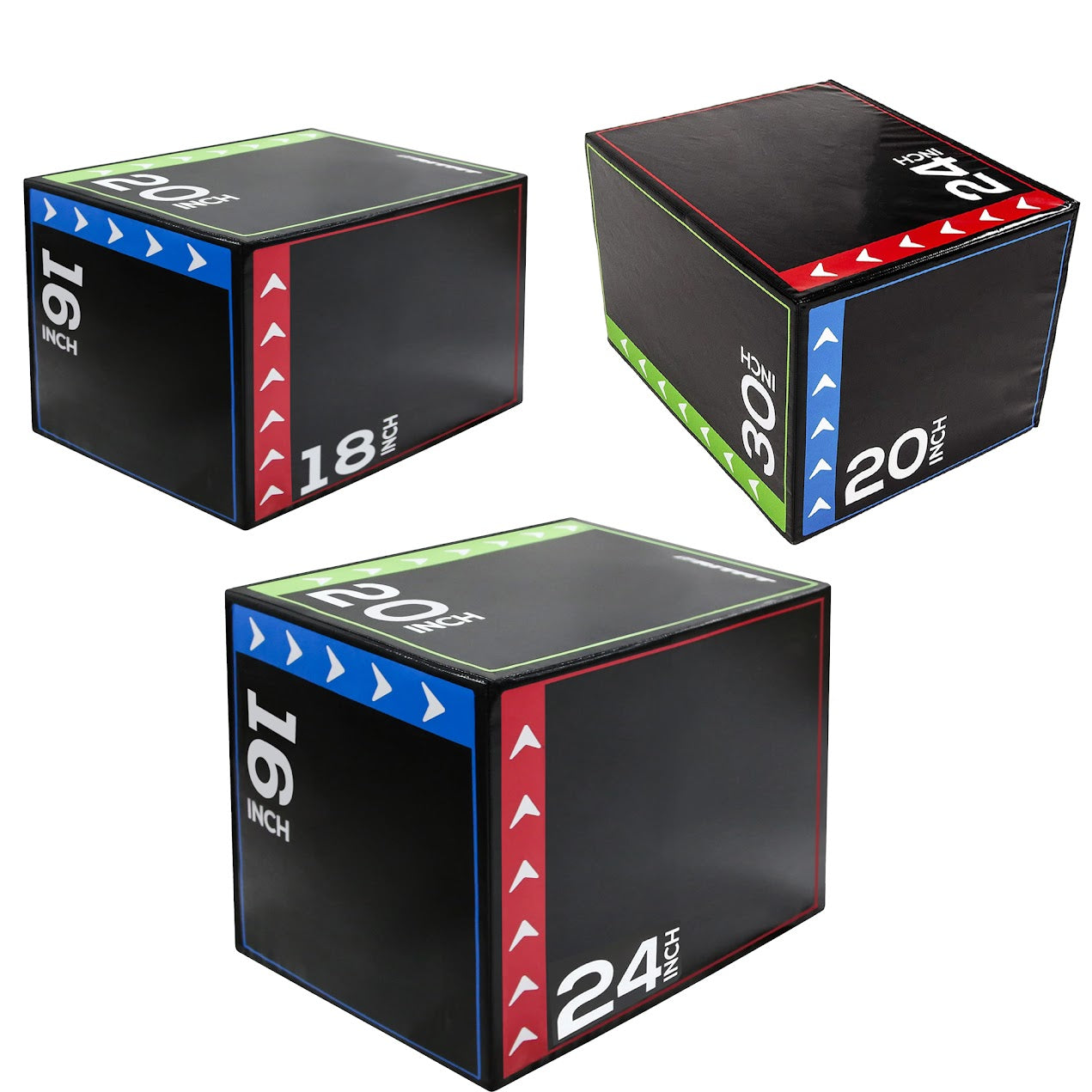 3-in-1 Soft Foam Plyo Box for Jump, Strength & Agility Training – Non-Slip Heights of 16", 20", 24" – Home Gym, CrossFit & HIIT – Single or Full Set Options