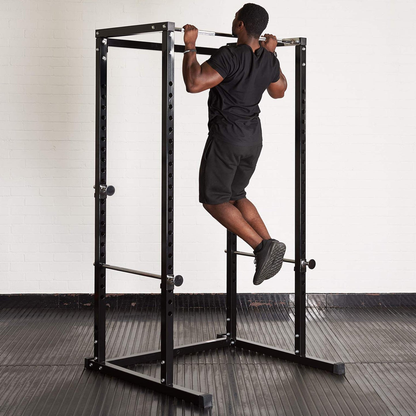 G100 Heavy Duty Power Rack with Pull Up Bar Adjustable Squat Cage for Full Body Strength Workouts Expandable Commercial Grade Home Gym Equipment