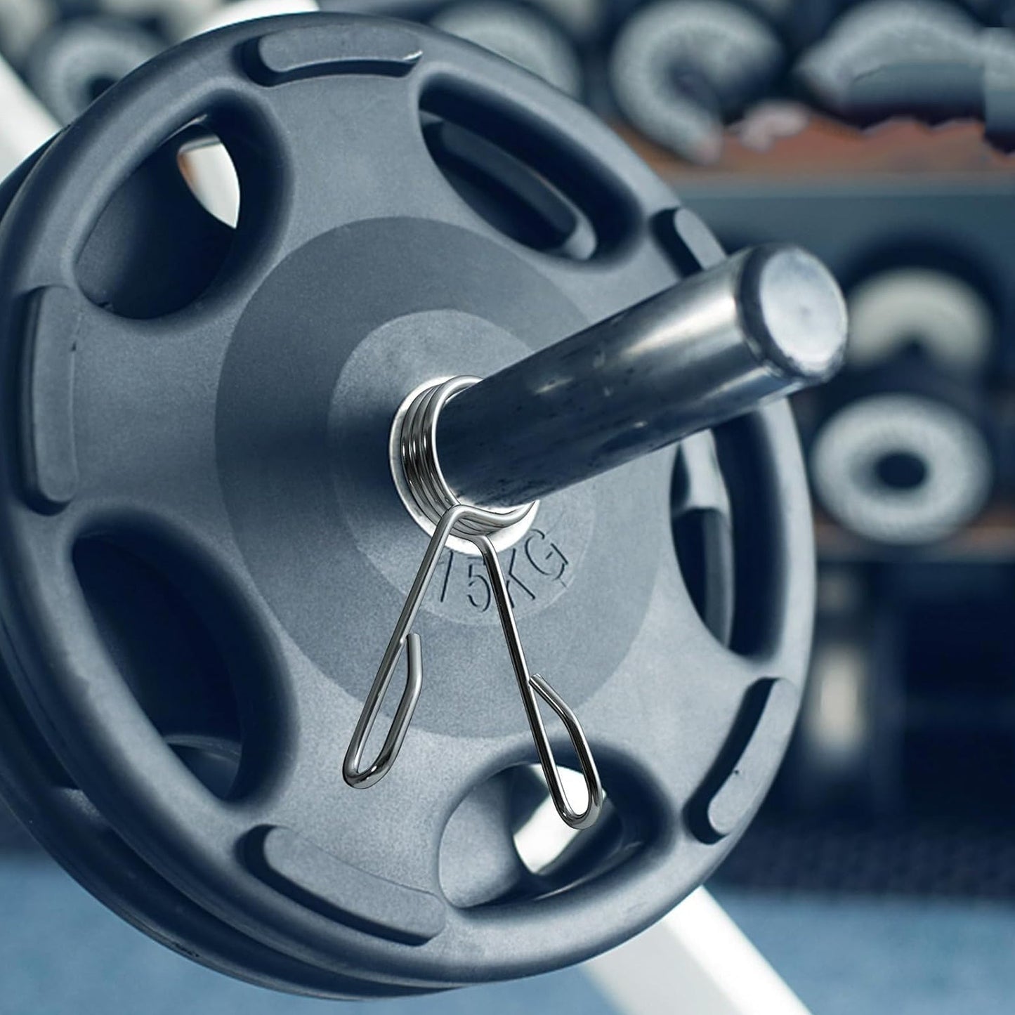 Heavy-Duty Olympic 2" Spring Collars (Pair) – Secure Chrome-Plated Barbell Clips for 50mm Olympic Bars | Easy Locking & Quick Transitions for Safe Lifting