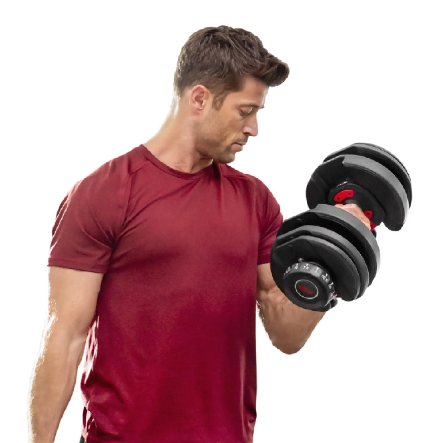 Smart Dial Adjustable Dumbbell 40kg, 17-in-1 Weight Settings, Heavy-Duty Strength Training for Home Gym, Space-Saving Design, Optional Bench & Rack, Men & Women Fitness