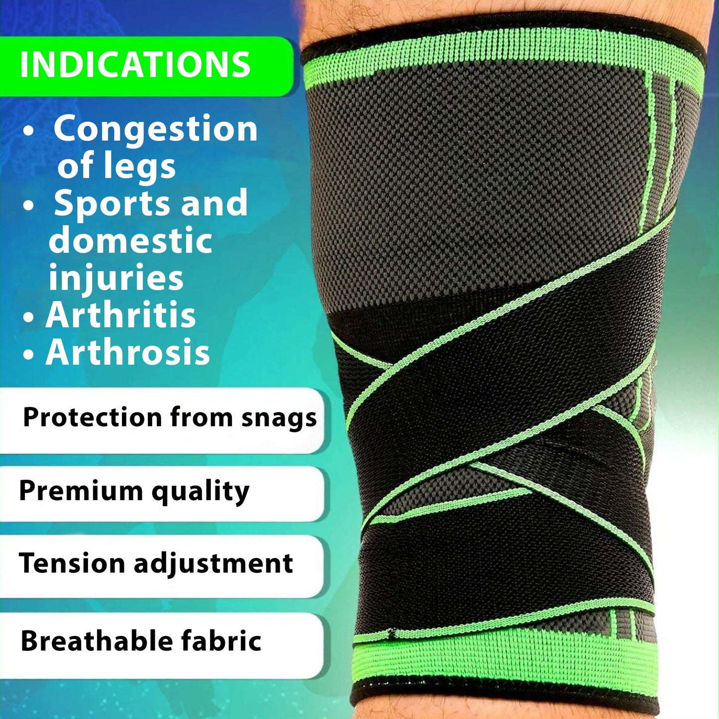 Stay Active with Adjustable Knee Support with Strap – Pain Relief for ACL, Meniscus, Arthritis & Joint Support | Breathable, Non-Slip Sleeve for Sports & Everyday Use