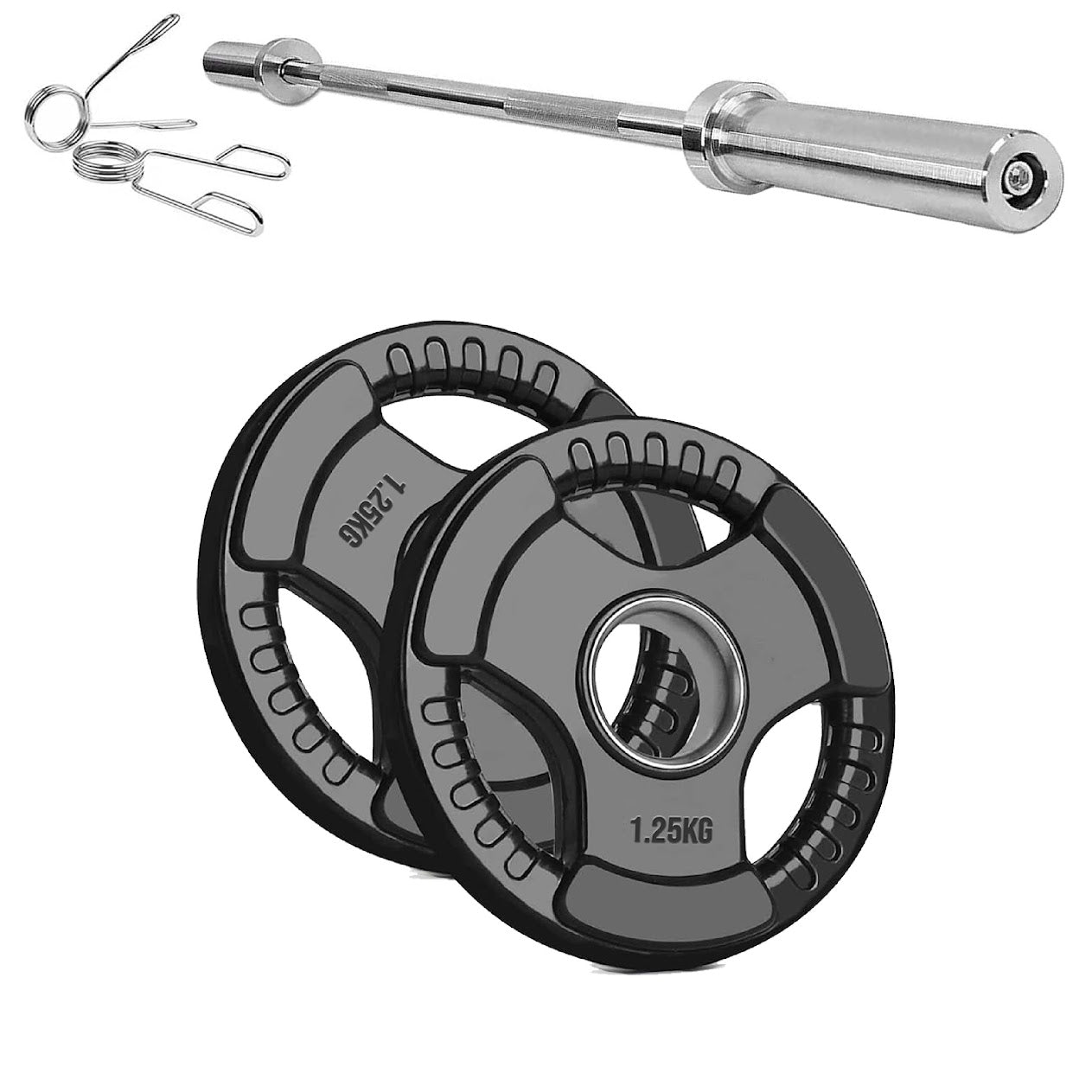 Versatile Tri-Grip Olympic Plates – Solid Cast Iron with Protective Rubber Coating & 2-Inch Center Hole for Strength Training | Range of Weight Options