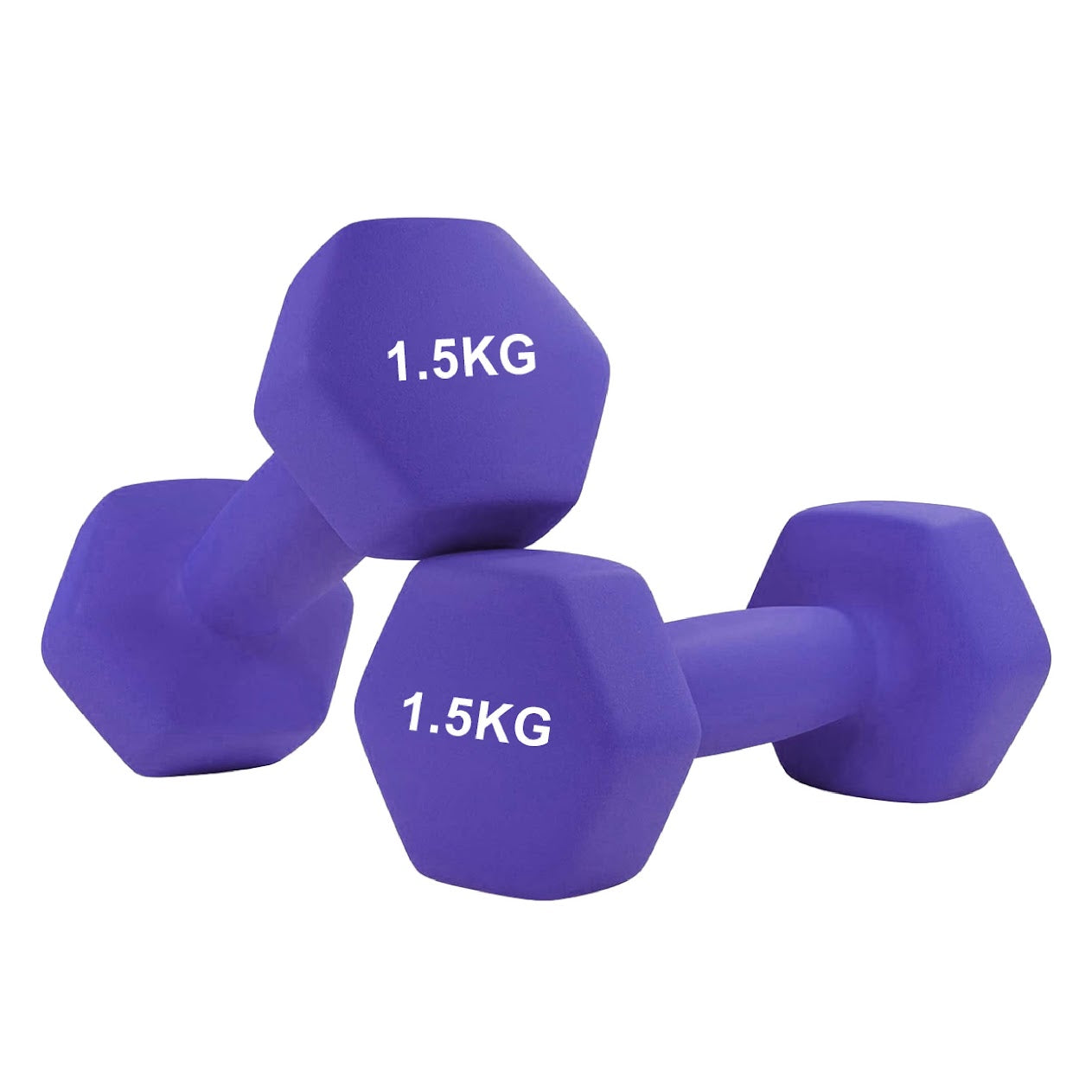 Hex Neoprene Dumbbells – Anti‑Roll, Non‑Slip Grip, Sold as Singles, Pairs, or Sets for Home Gym Strength Workouts