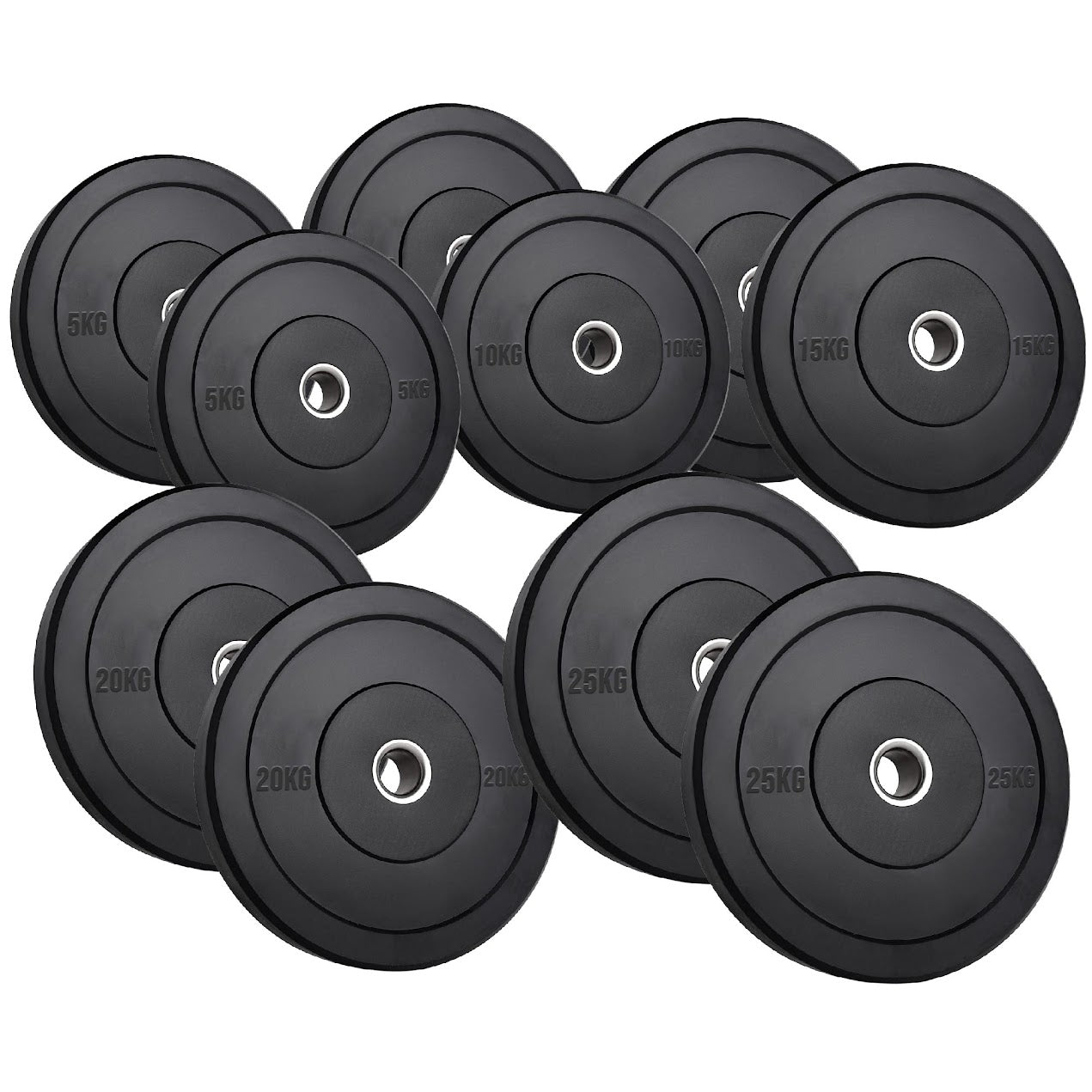 High-Performance Bumper Plates 5KG to 25KG for Olympic Lifting CrossFit and Strength Training Available in Singles Pairs or Sets Fits All 2 Inch Olympic Barbells