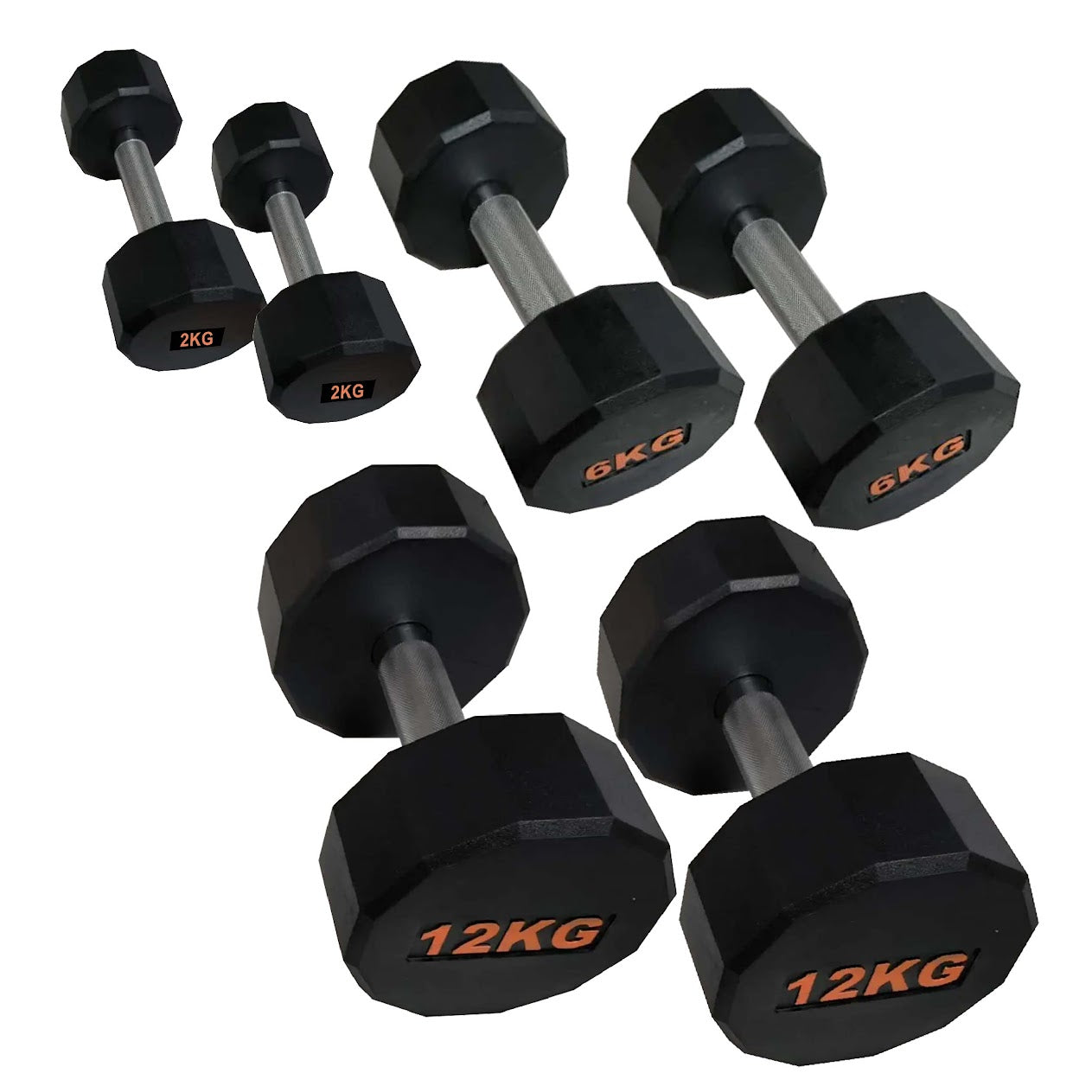 Anti-Roll Hex Dumbbells, Durable Rubber Finish & Knurled Handles – Strength & Conditioning Tools for Home Gym Fitness