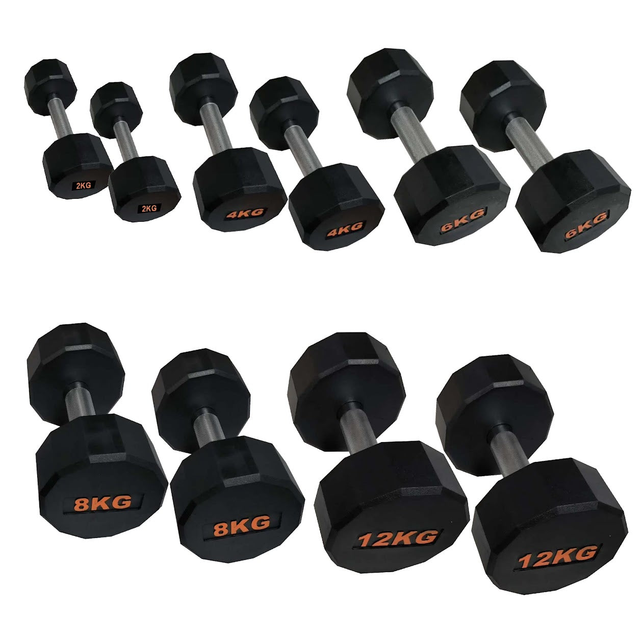 Anti-Roll Hex Dumbbells, Durable Rubber Finish & Knurled Handles – Strength & Conditioning Tools for Home Gym Fitness