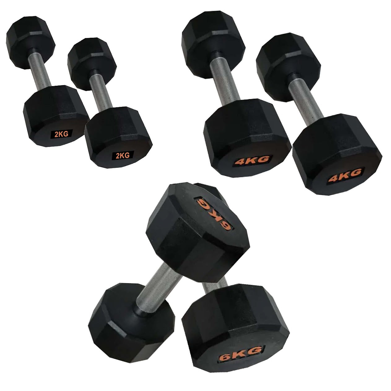 Anti-Roll Hex Dumbbells, Durable Rubber Finish & Knurled Handles – Strength & Conditioning Tools for Home Gym Fitness