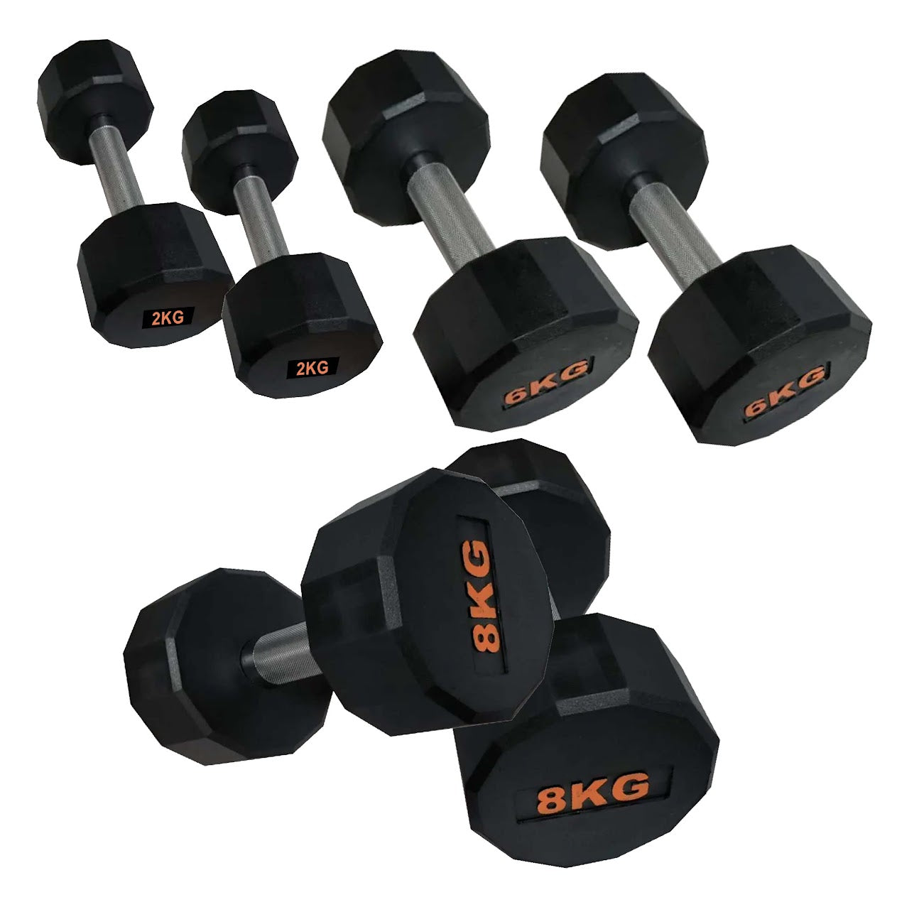 Anti-Roll Hex Dumbbells, Durable Rubber Finish & Knurled Handles – Strength & Conditioning Tools for Home Gym Fitness