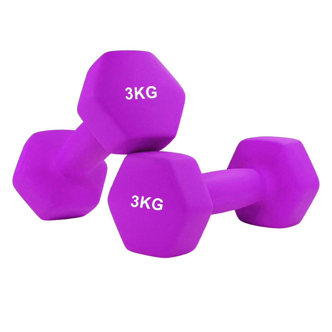 Hex Neoprene Dumbbells – Anti‑Roll, Non‑Slip Grip, Sold as Singles, Pairs, or Sets for Home Gym Strength Workouts