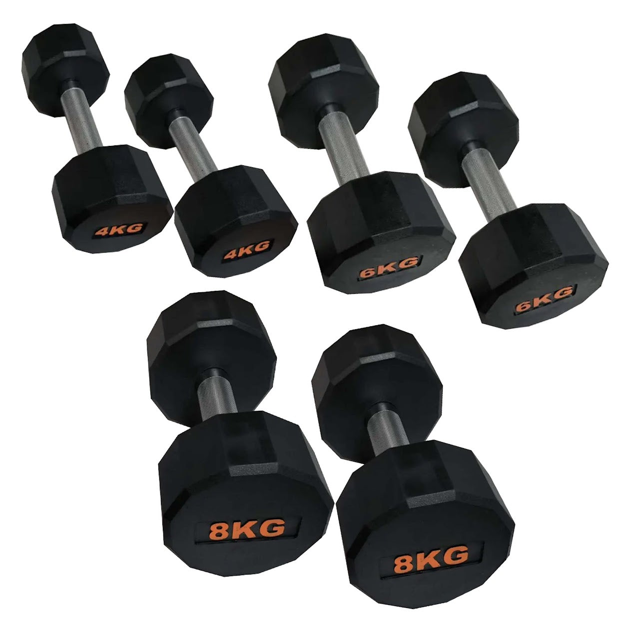 Anti-Roll Hex Dumbbells, Durable Rubber Finish & Knurled Handles – Strength & Conditioning Tools for Home Gym Fitness