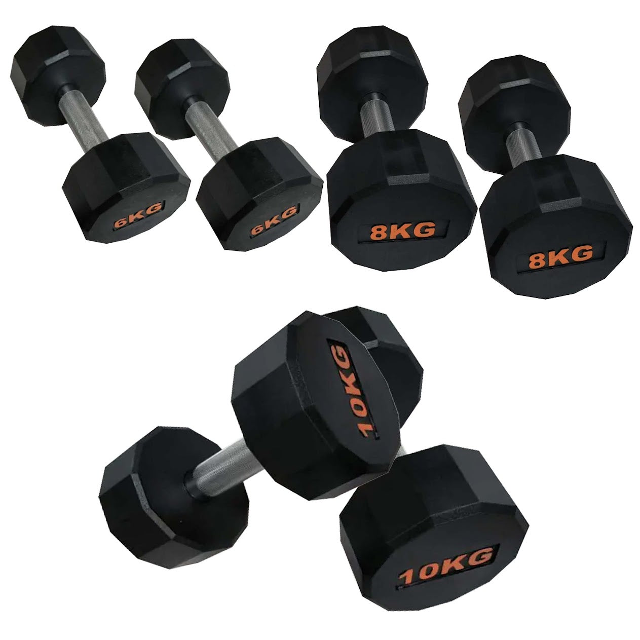 Anti-Roll Hex Dumbbells, Durable Rubber Finish & Knurled Handles – Strength & Conditioning Tools for Home Gym Fitness