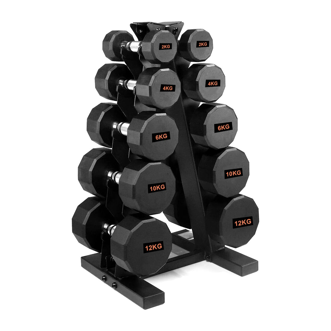 Anti-Roll Hex Dumbbells, Durable Rubber Finish & Knurled Handles – Strength & Conditioning Tools for Home Gym Fitness
