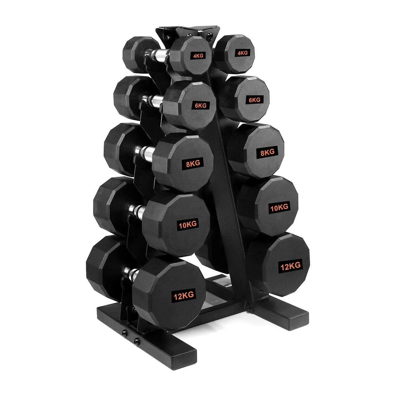 Anti-Roll Hex Dumbbells, Durable Rubber Finish & Knurled Handles – Strength & Conditioning Tools for Home Gym Fitness