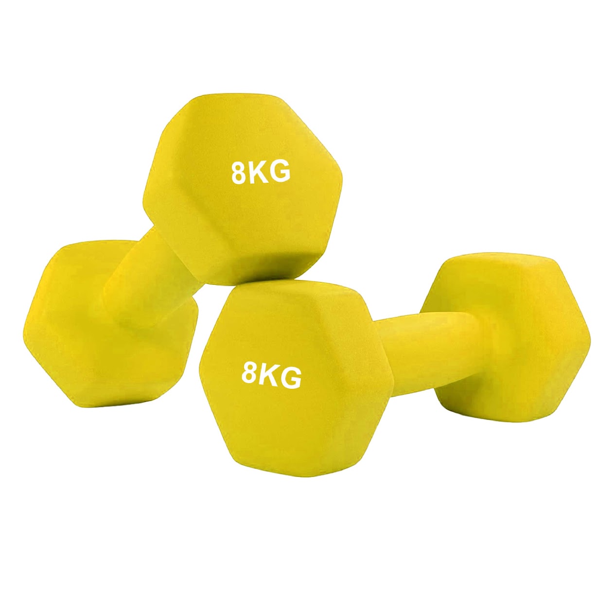 Hex Neoprene Dumbbells – Anti‑Roll, Non‑Slip Grip, Sold as Singles, Pairs, or Sets for Home Gym Strength Workouts