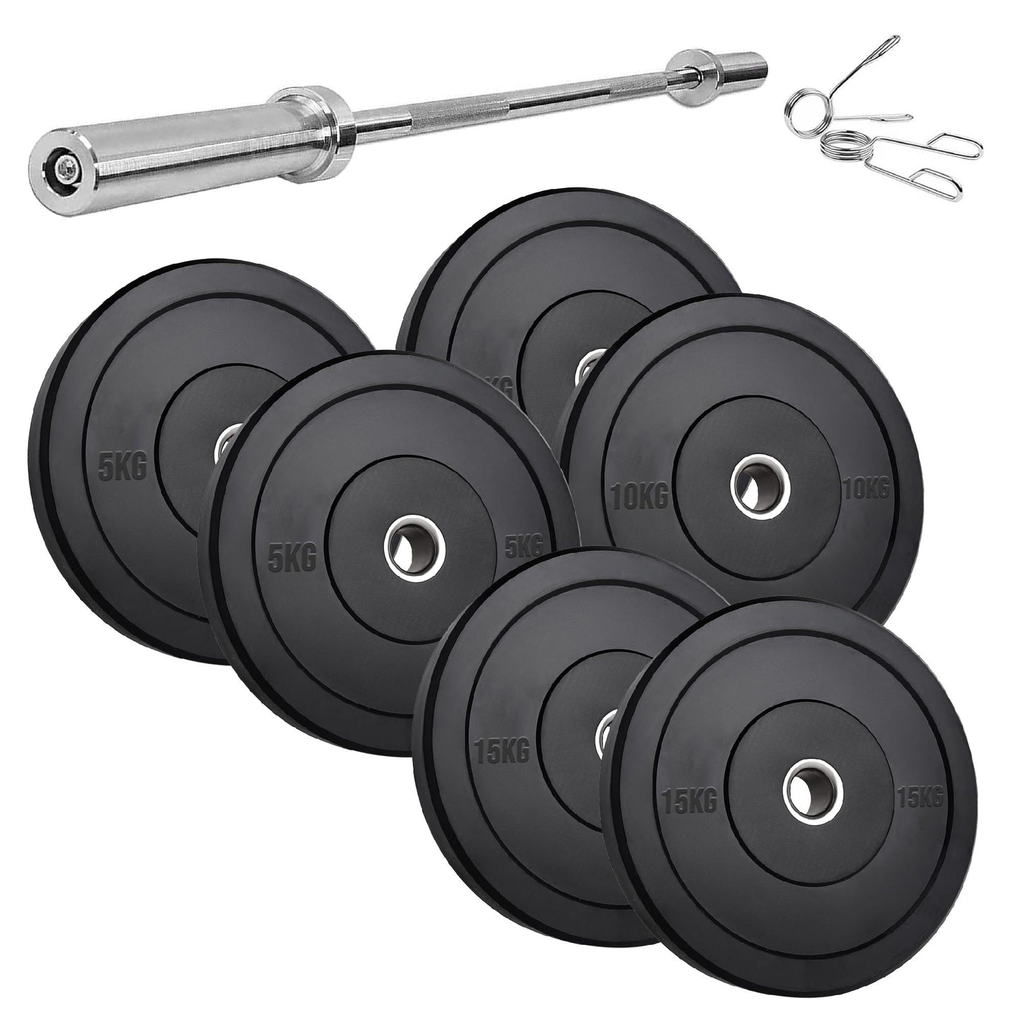 High-Performance Bumper Plates 5KG to 25KG for Olympic Lifting CrossFit and Strength Training Available in Singles Pairs or Sets Fits All 2 Inch Olympic Barbells