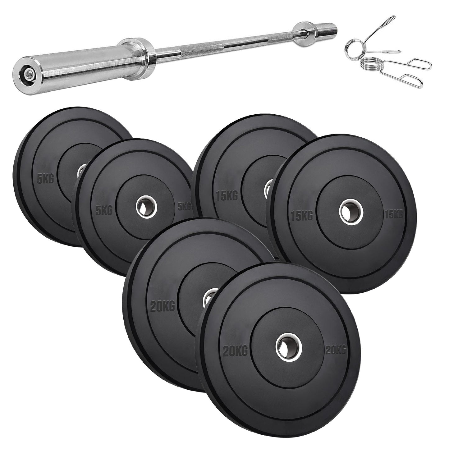 High-Performance Bumper Plates 5KG to 25KG for Olympic Lifting CrossFit and Strength Training Available in Singles Pairs or Sets Fits All 2 Inch Olympic Barbells