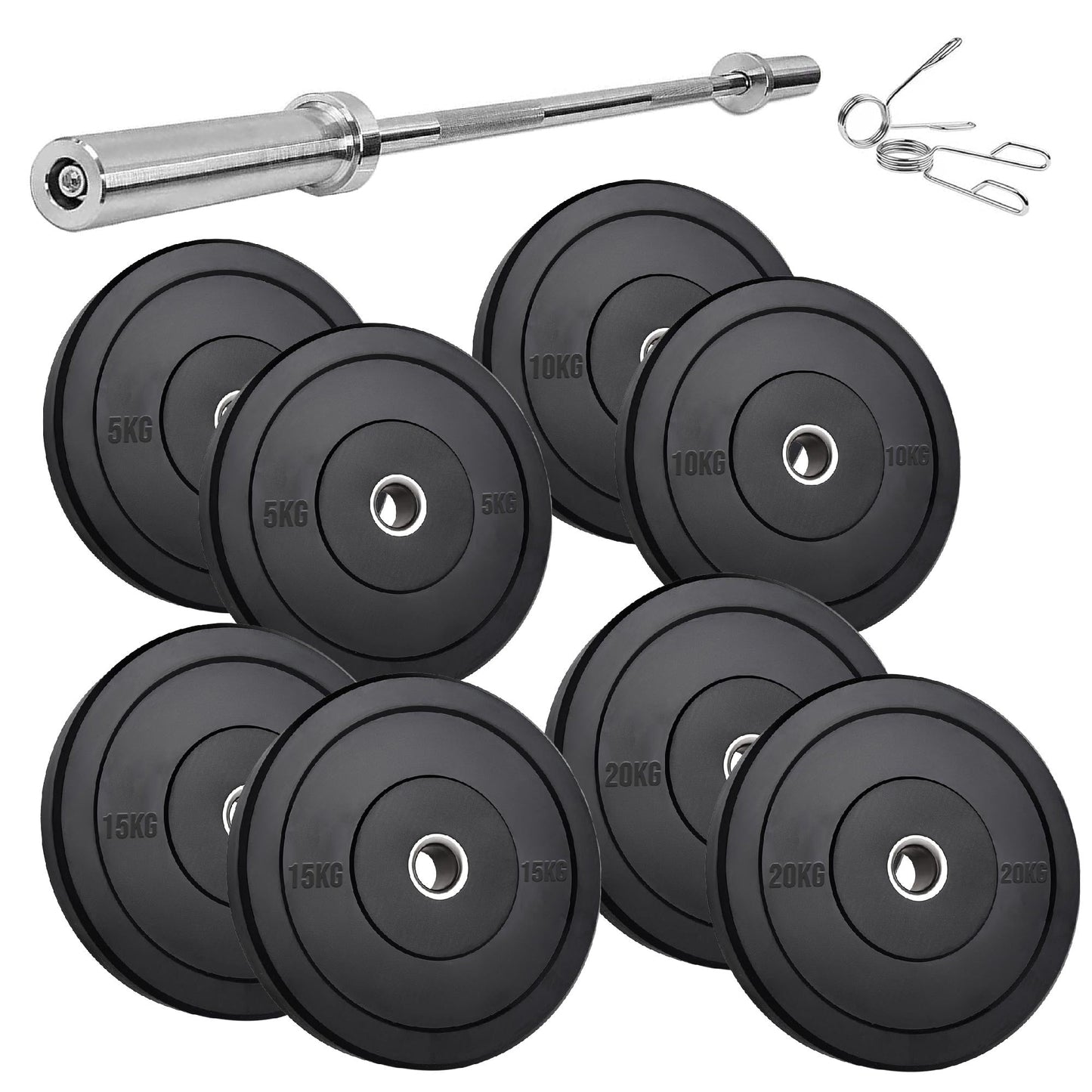 High-Performance Bumper Plates 5KG to 25KG for Olympic Lifting CrossFit and Strength Training Available in Singles Pairs or Sets Fits All 2 Inch Olympic Barbells