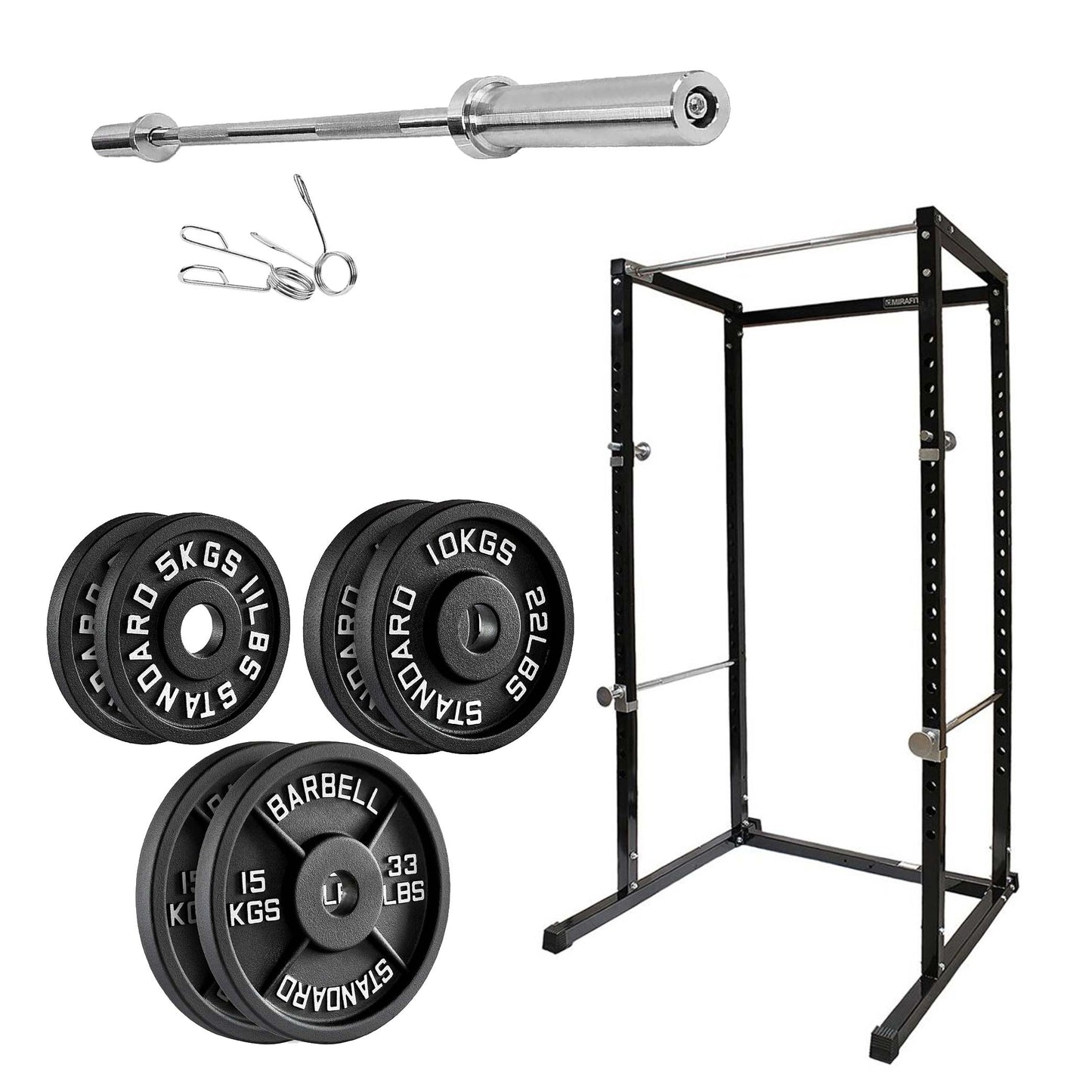 G100 Heavy Duty Power Rack with Pull Up Bar Adjustable Squat Cage for Full Body Strength Workouts Expandable Commercial Grade Home Gym Equipment