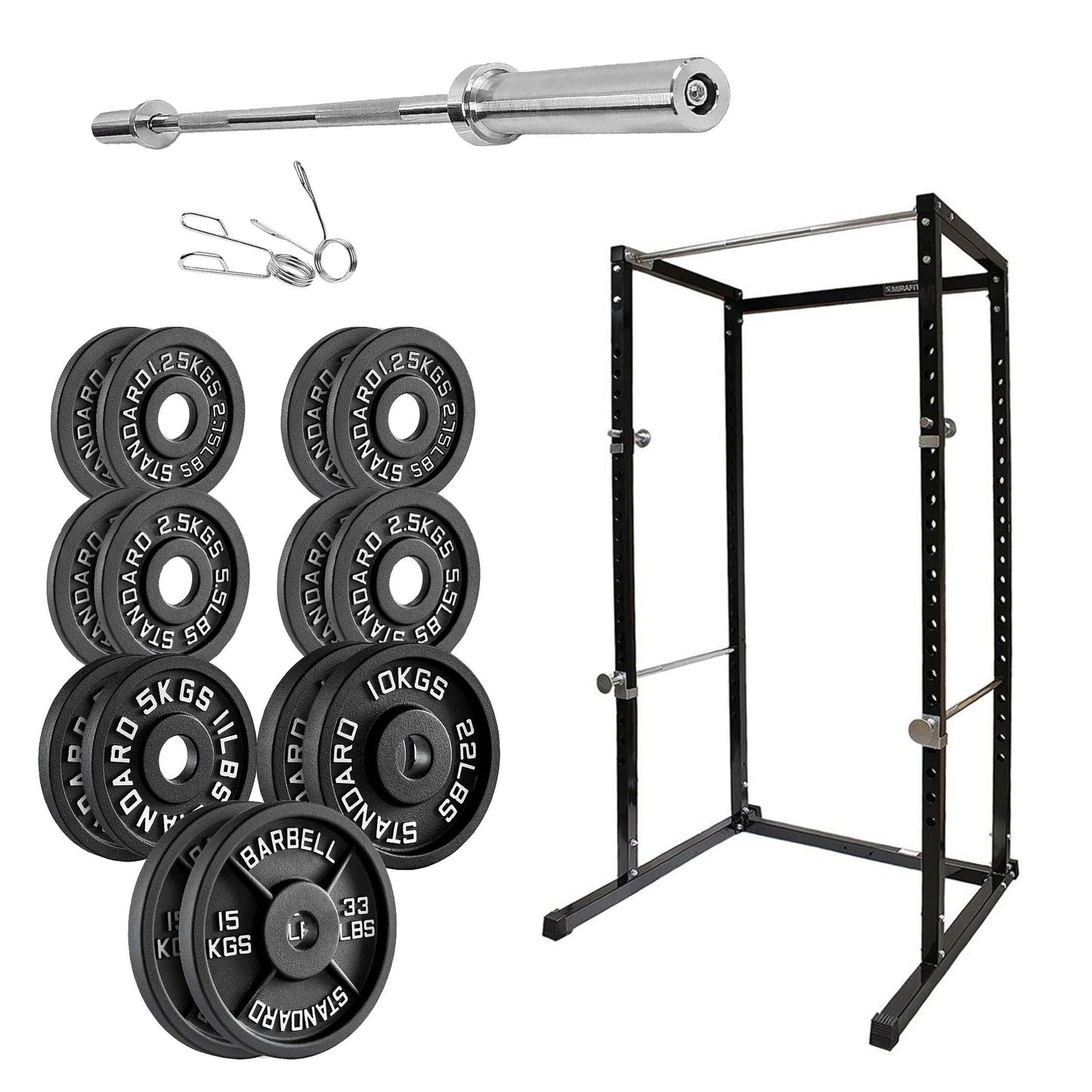 G100 Heavy Duty Power Rack with Pull Up Bar Adjustable Squat Cage for Full Body Strength Workouts Expandable Commercial Grade Home Gym Equipment