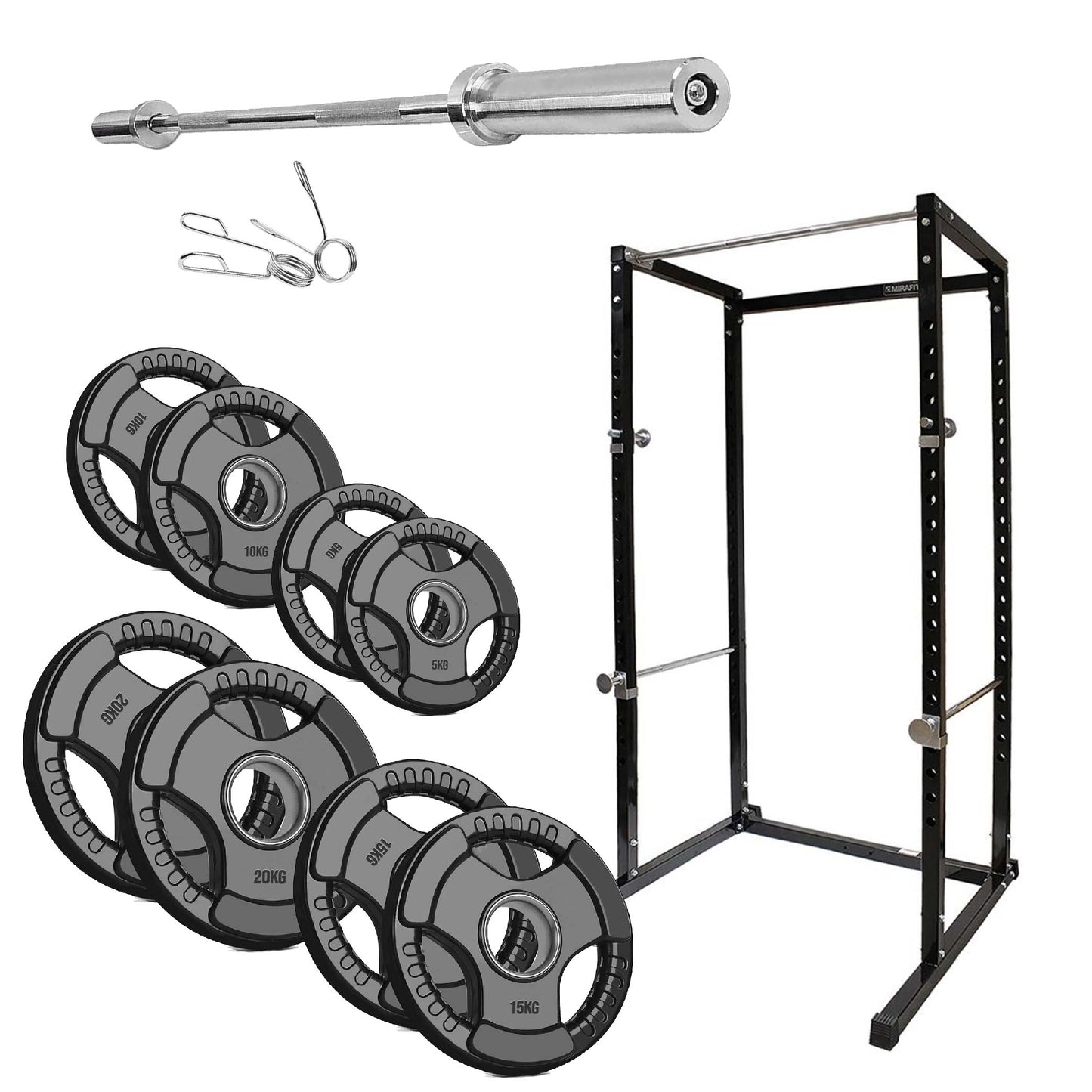 G100 Heavy Duty Power Rack with Pull Up Bar Adjustable Squat Cage for Full Body Strength Workouts Expandable Commercial Grade Home Gym Equipment