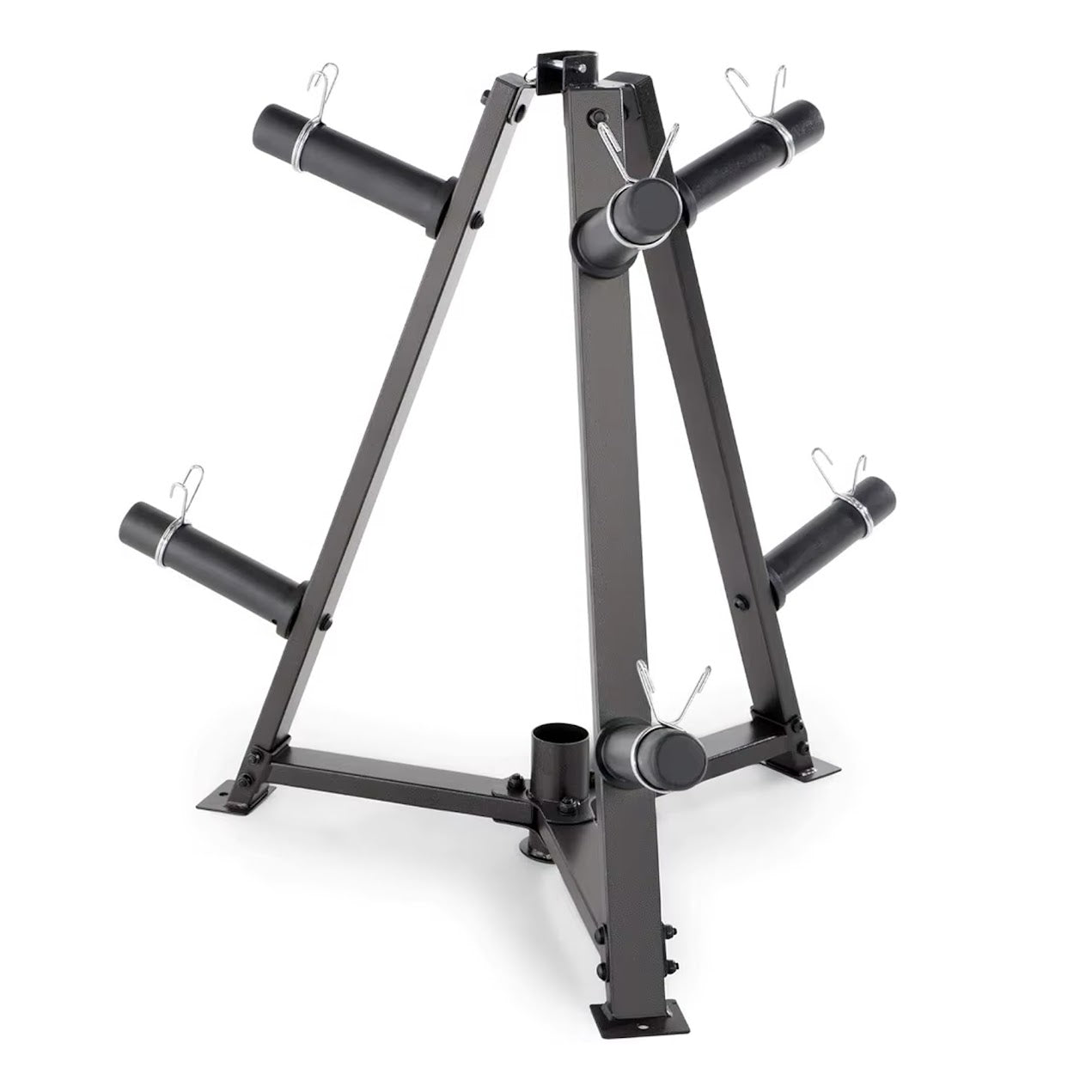 Vertical Weight Plate & Barbell Storage Rack – 300kg Capacity | Heavy-Duty Steel Frame, 6 Clamps for Secure Hold | Space-Saving Gym Stand for Plates & Dumbbells