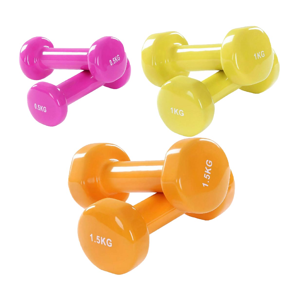 Vibrant Neoprene Vinyl Dumbbell Set – Colorful Hand Weights for Home Workouts, Strength, and Toning