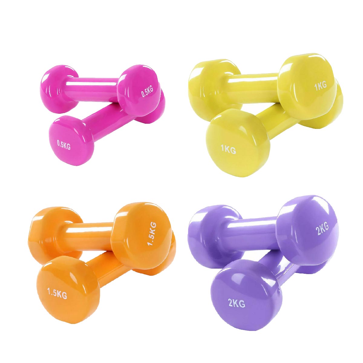 Vibrant Neoprene Vinyl Dumbbell Set – Colorful Hand Weights for Home Workouts, Strength, and Toning