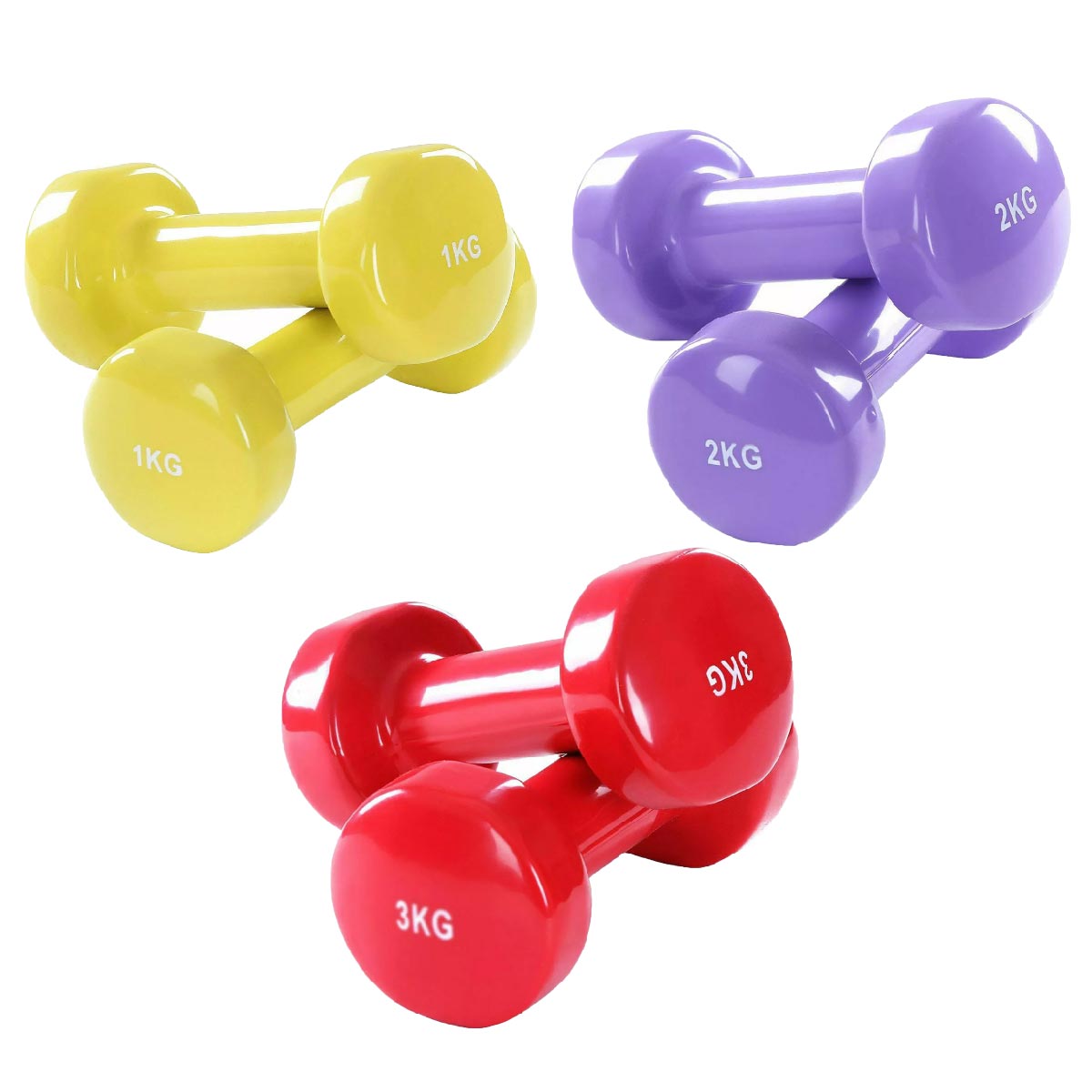Vibrant Neoprene Vinyl Dumbbell Set – Colorful Hand Weights for Home Workouts, Strength, and Toning
